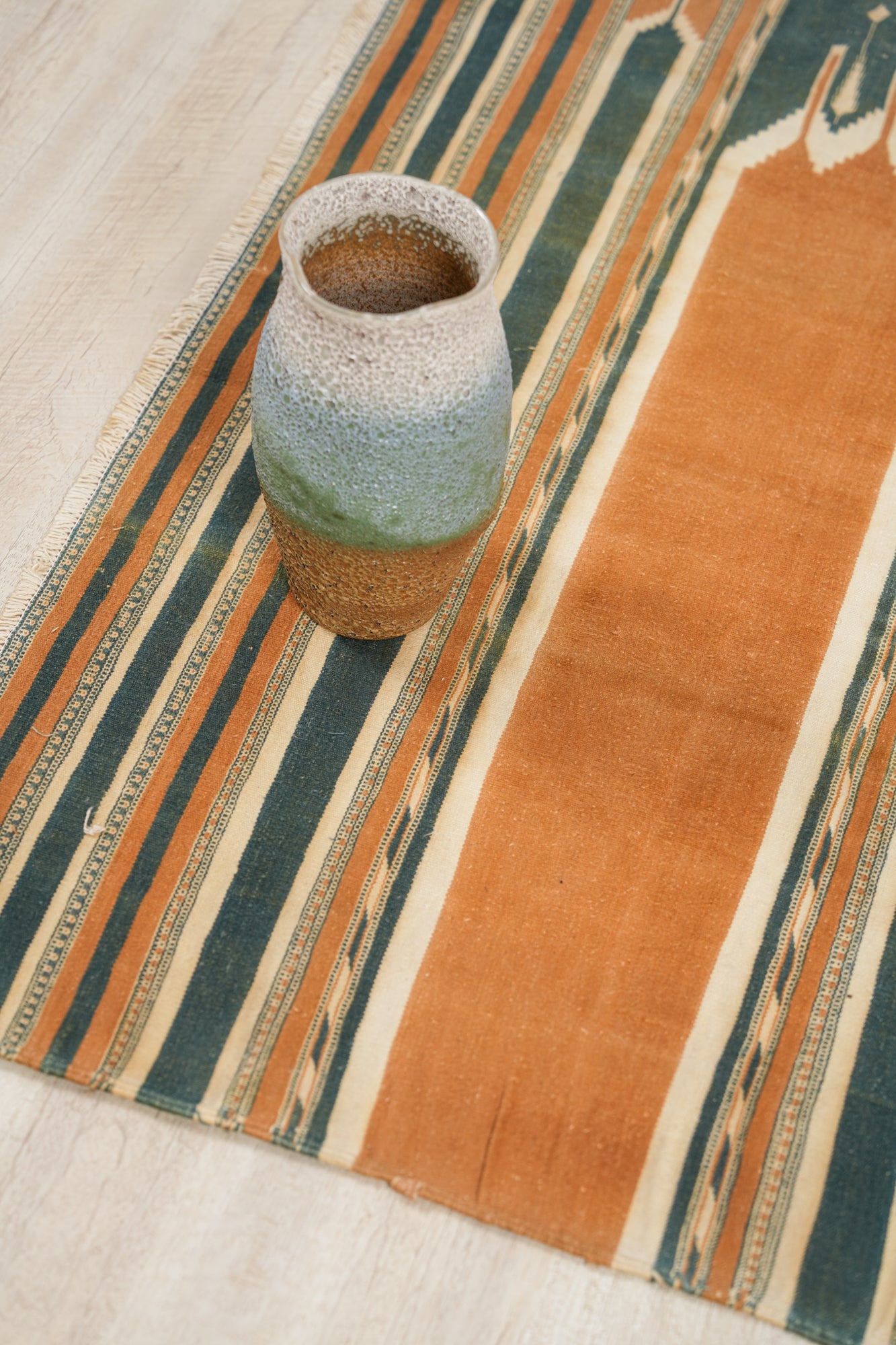 Vintage Indian Cotton Durrie 3'4" x 2'6"