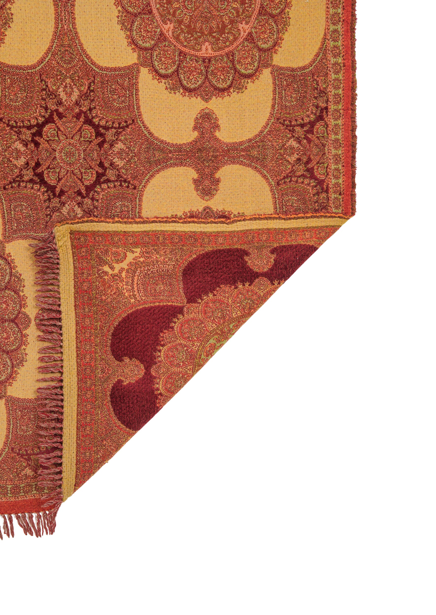 Vintage French Double Sided Jacquard Textile 5'4" X 4'