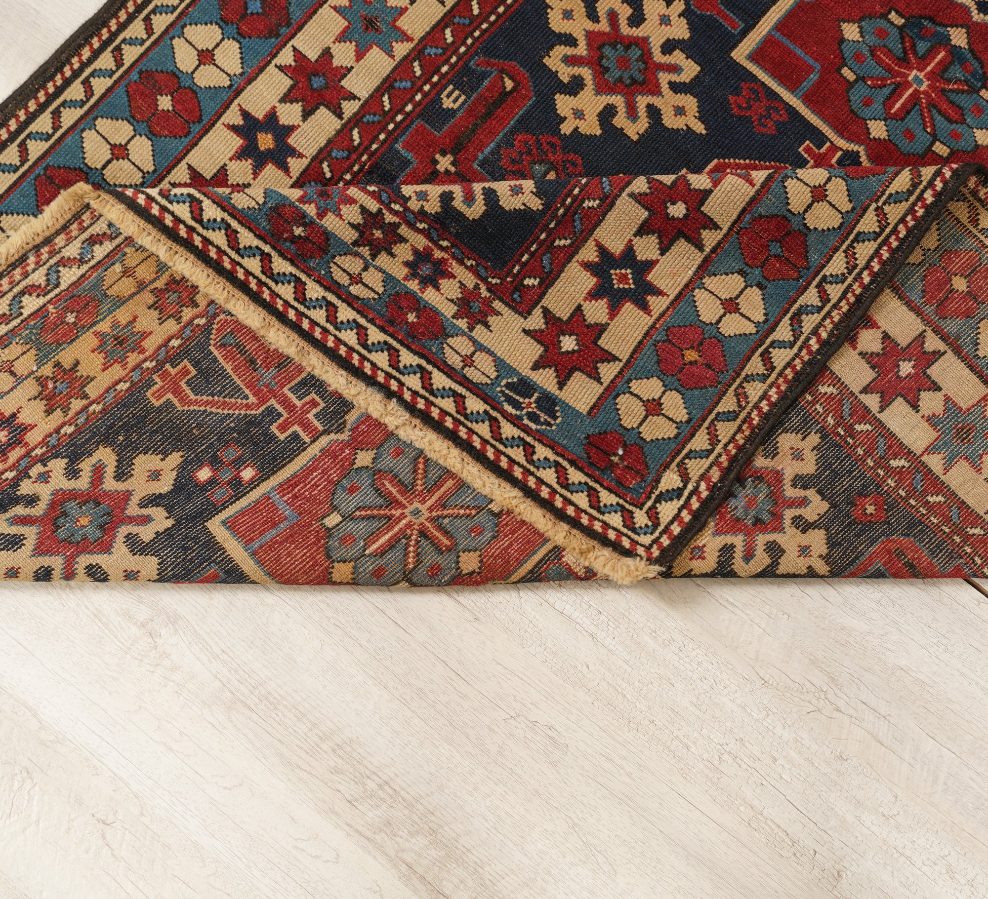 Antique Caucasian Karakashly Rug 4'4" x 3'5"