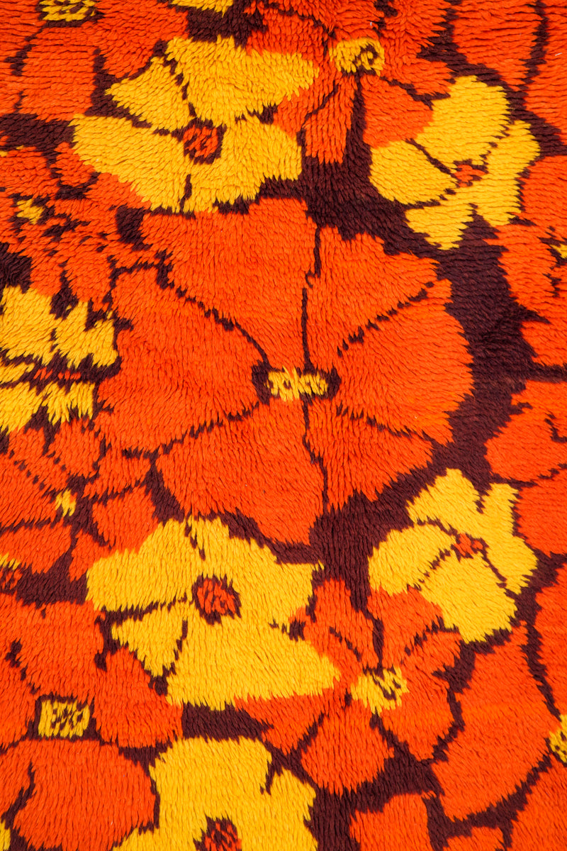 Vintage Scandinavian Rya Rug 6'9" x 5'2"