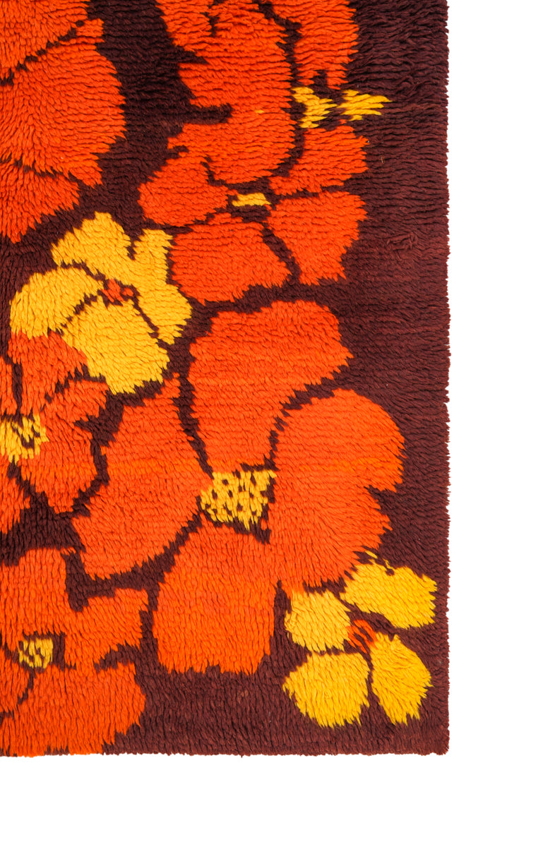 Vintage Scandinavian Rya Rug 6'9" x 5'2"