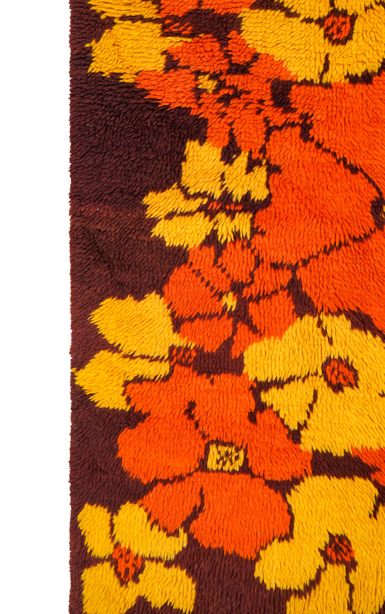 Vintage Scandinavian Rya Rug 6'9" x 5'2"