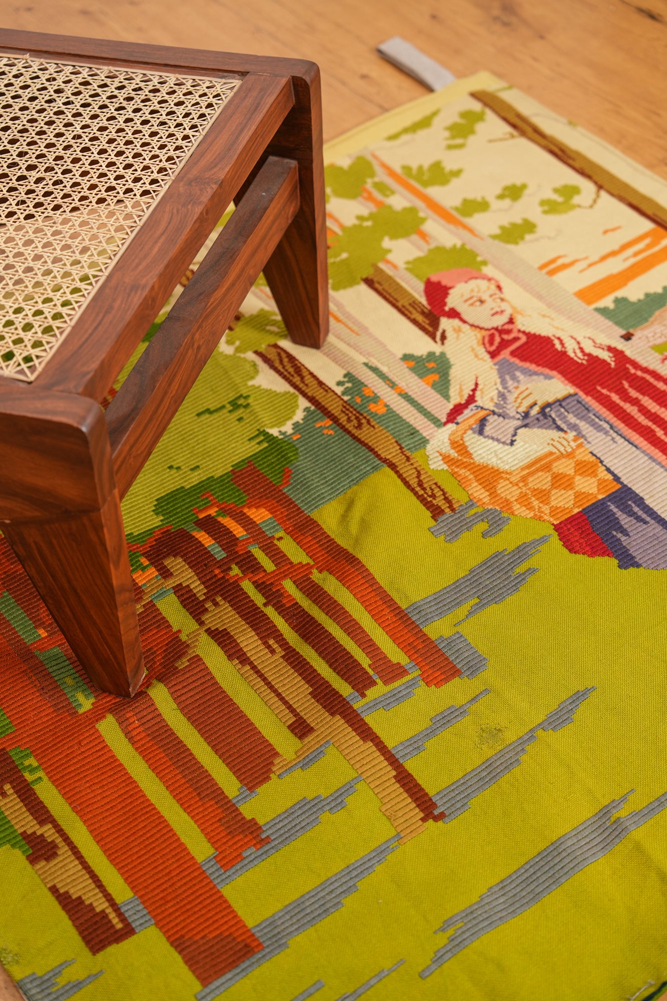 Vintage Scandinavian Tapestry Textile 3'9" x 4'2"