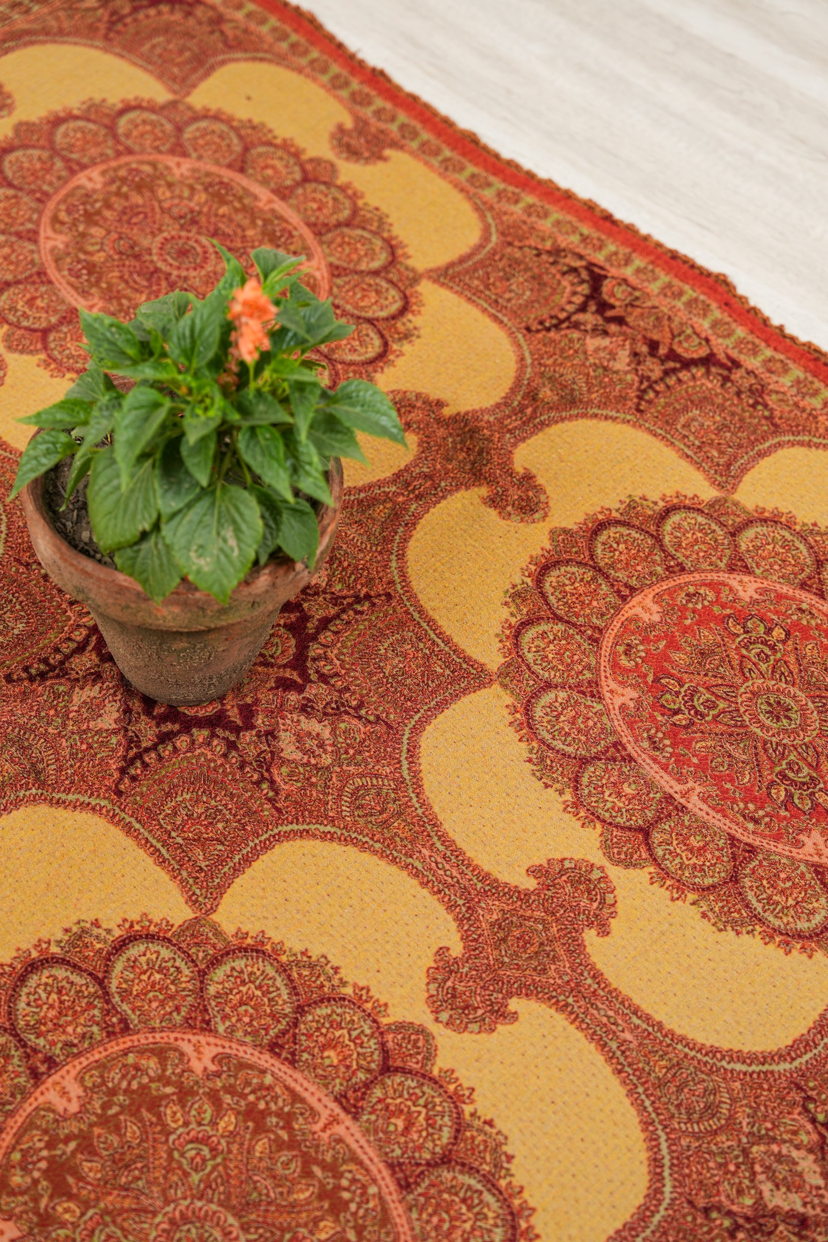 Vintage French Double Sided Jacquard Textile 5'4" X 4'