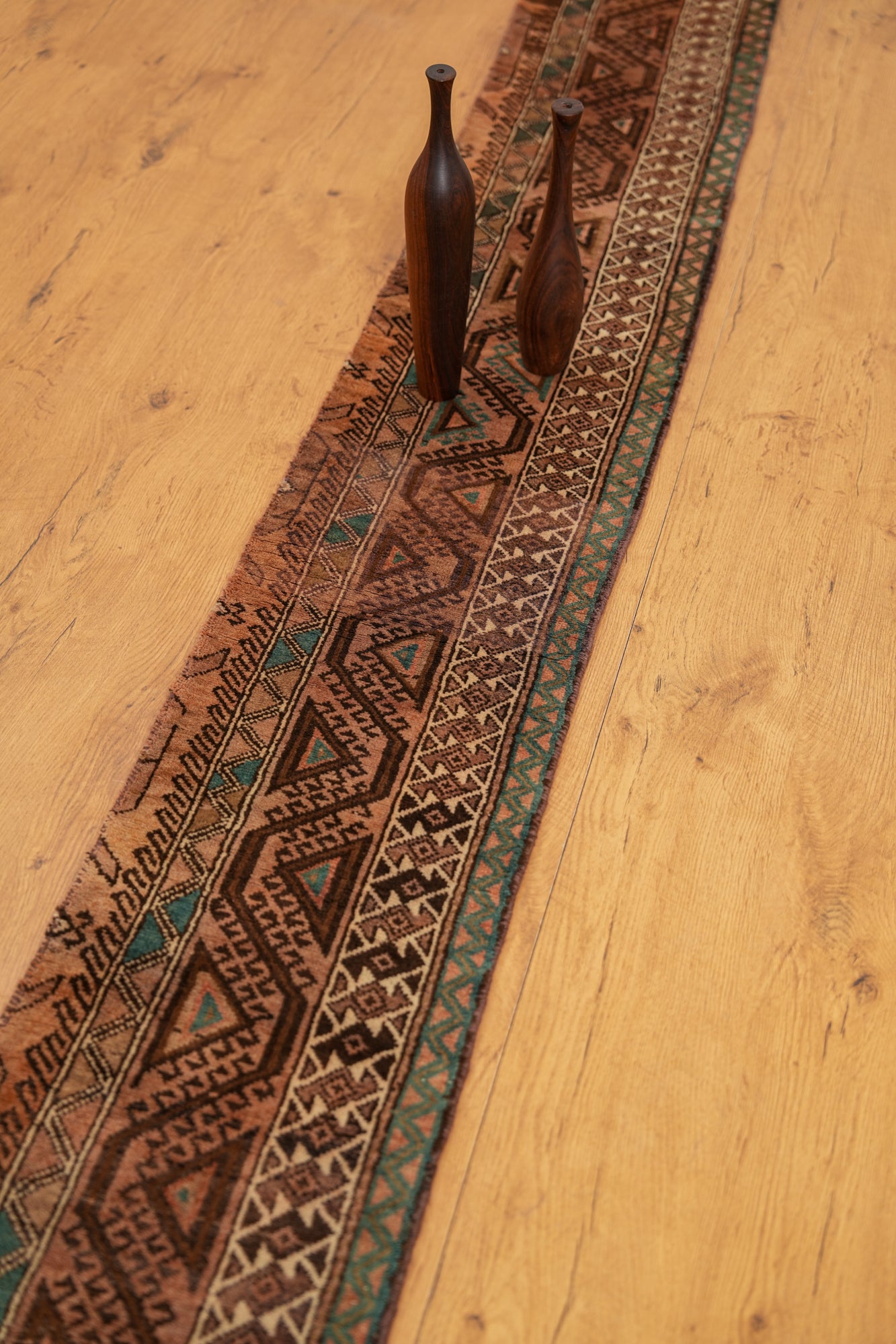 Vintage Turkmen Skinny Runner Rug 8'10" x 1'2"