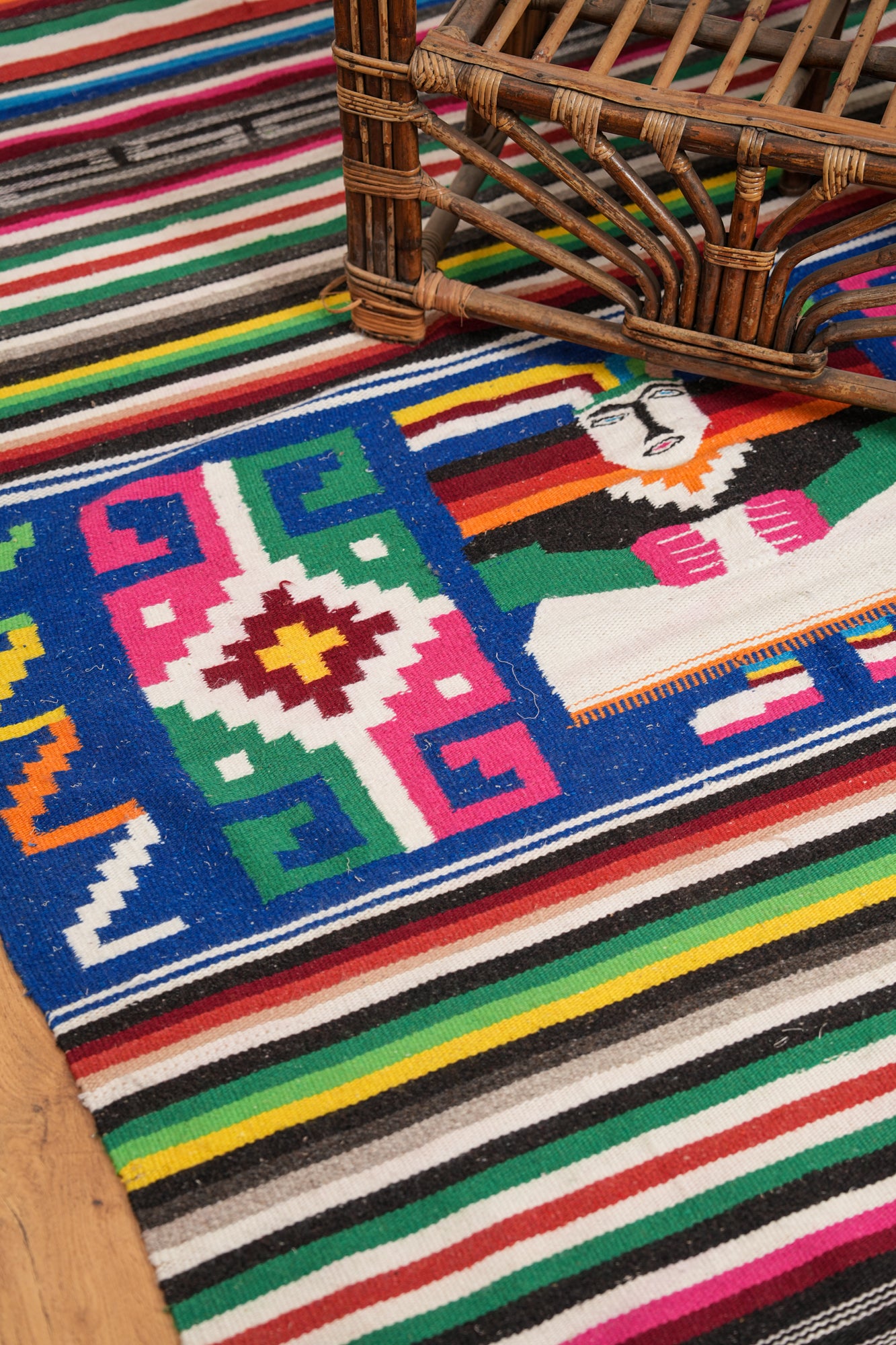 vintage Mexican Zapotec Textile 7' x 4'5"