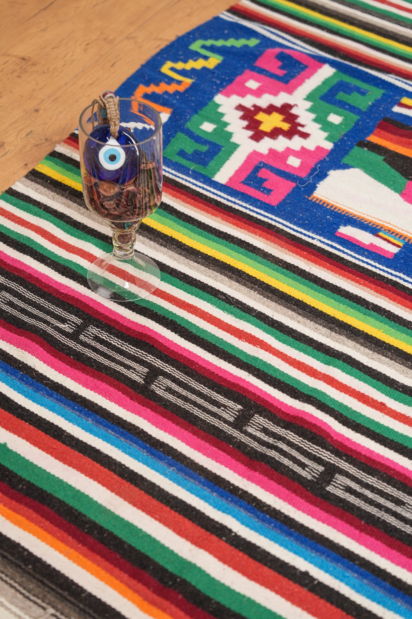 vintage Mexican Zapotec Textile 7' x 4'5"