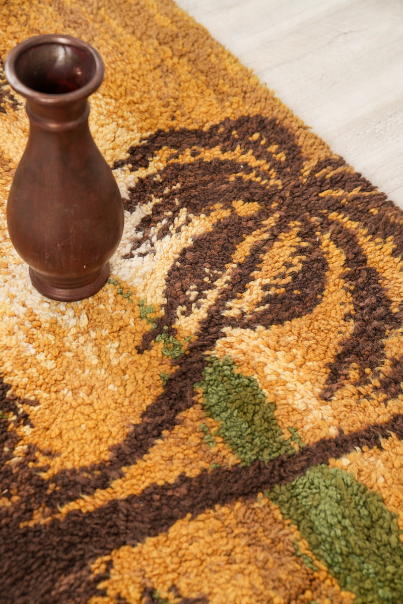 Vintage Scandinavian Wall Deco Rug 3'7" x 2'1"