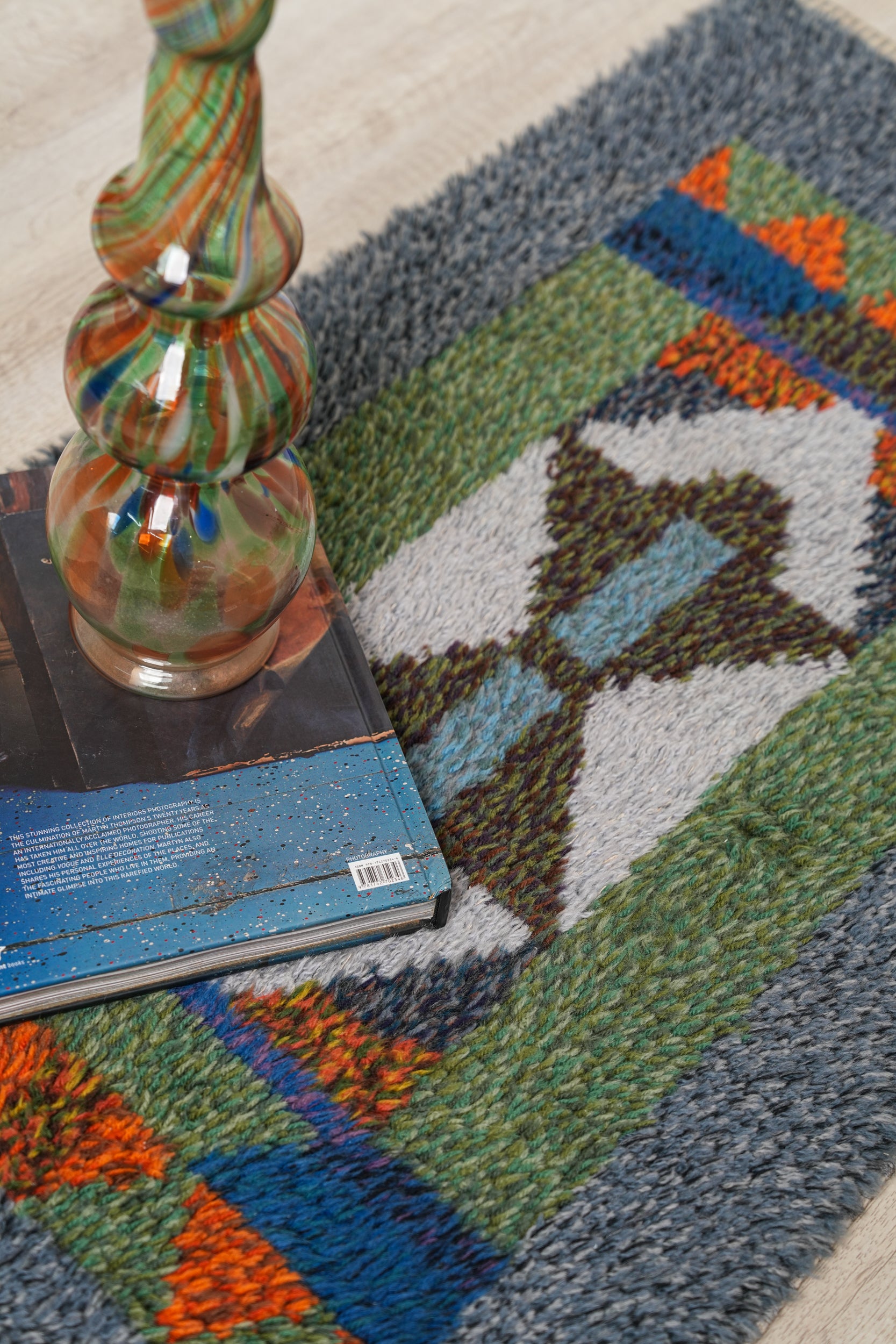 Vintage Scandinavian Rya Rug 3'5" x 1'10"