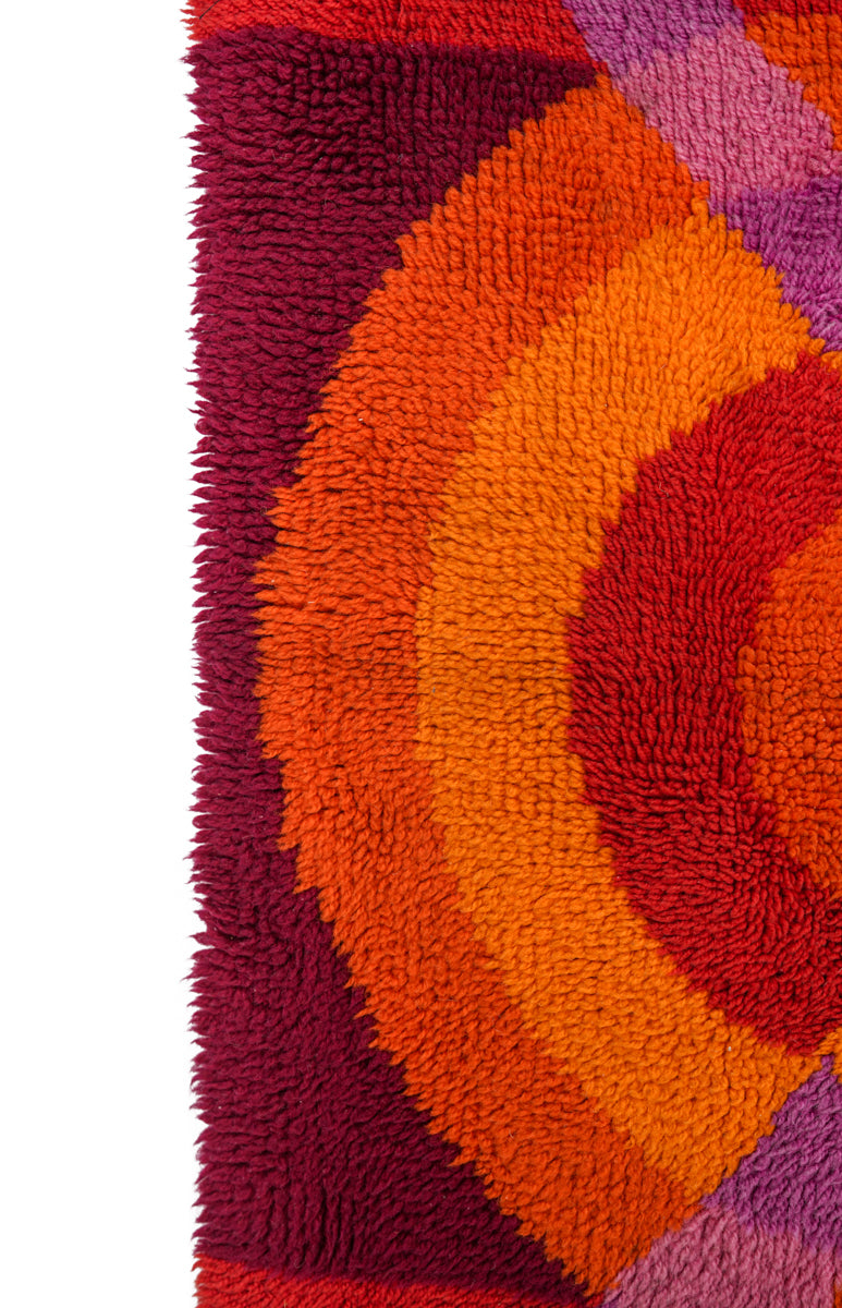 Vintage Scanadavian Hook Rug 3'4" x 2'3"