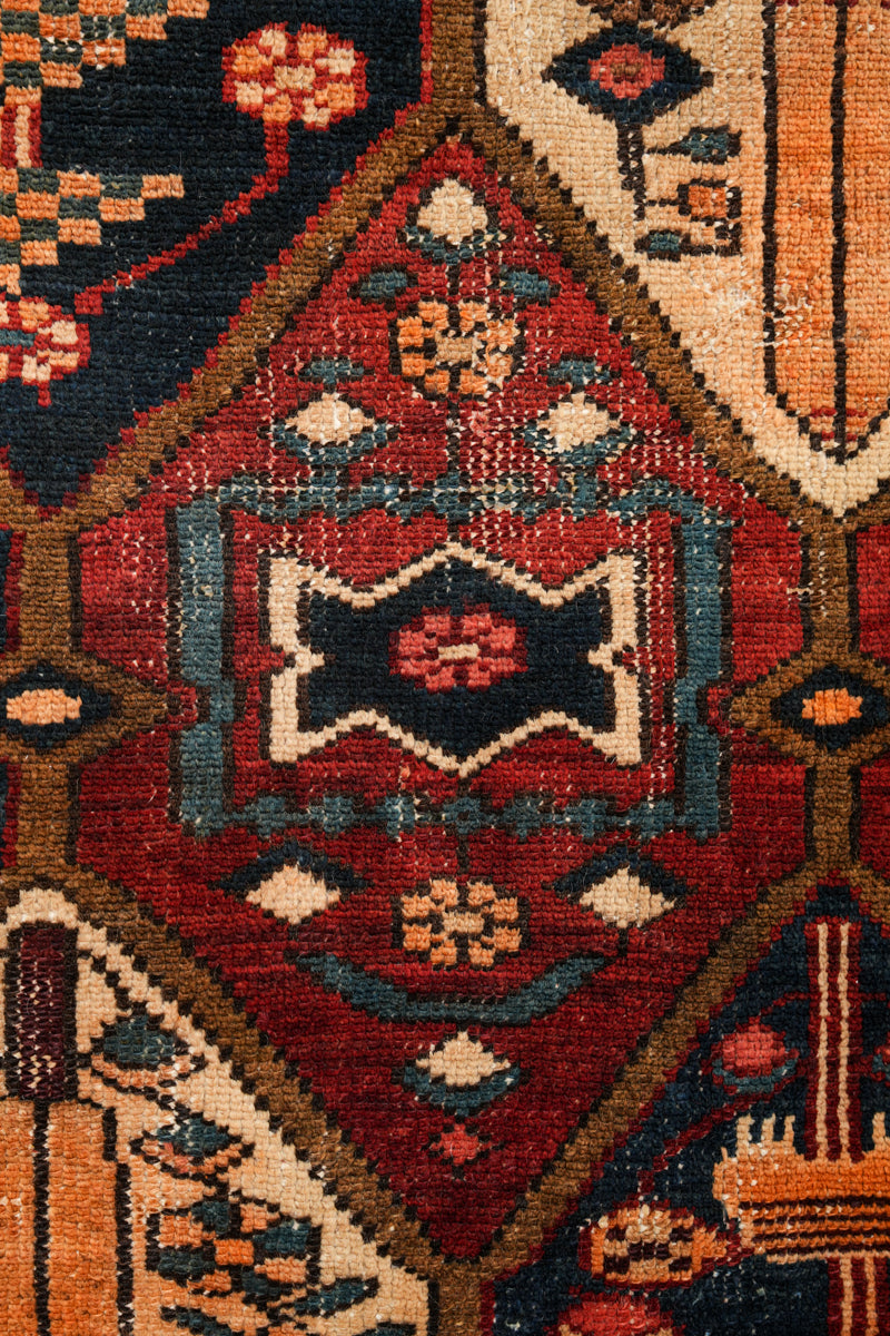 Vintage Turkish Fragment Rug 4'6" x 4'4"