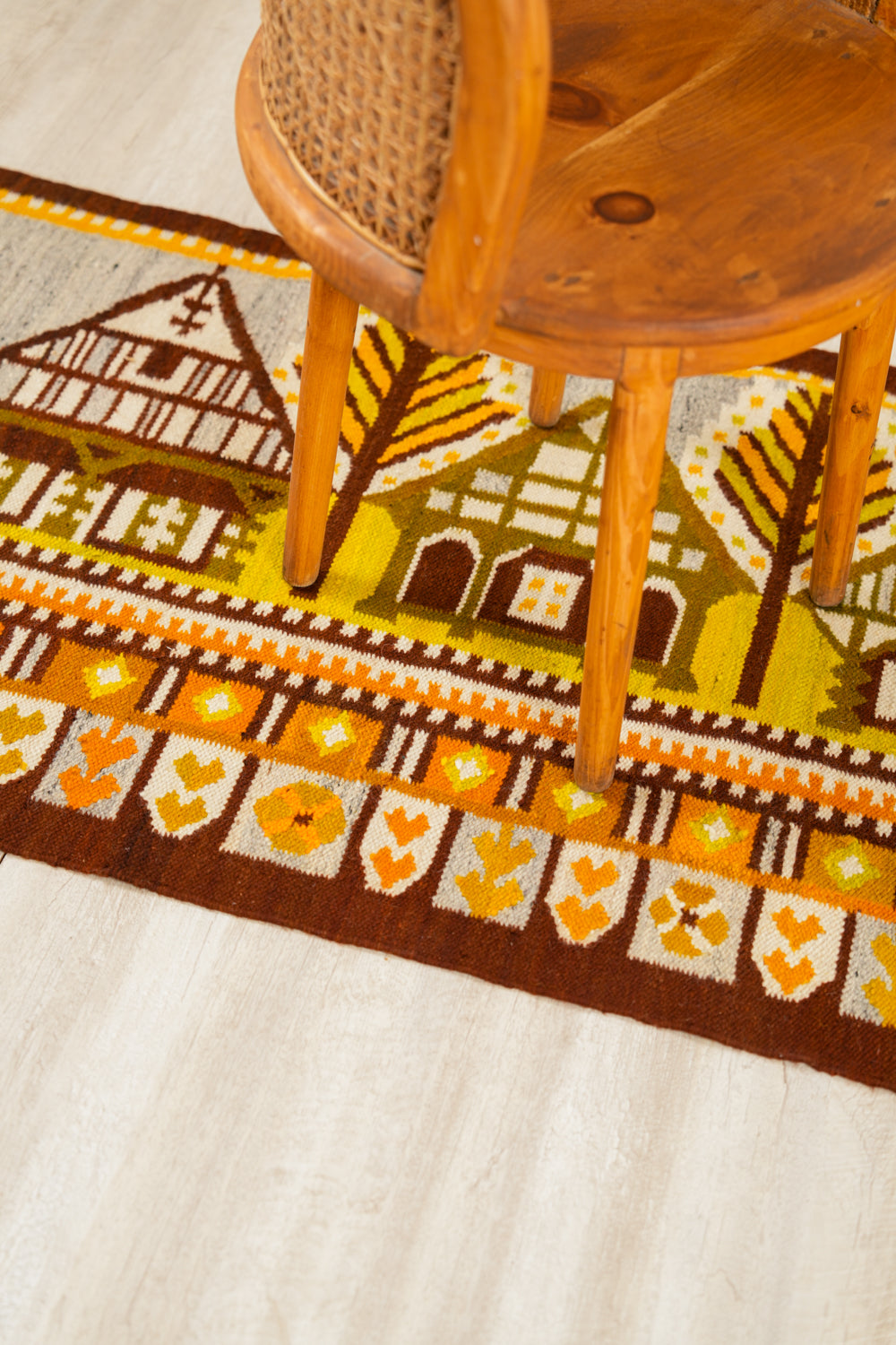 Vintage Polish Wall Art kilim 6'7" x 2'7"