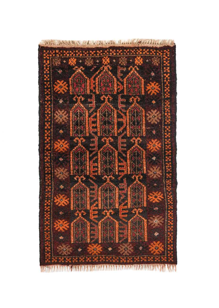 Vintage Turkmen Rug 4'4" x 2'9"