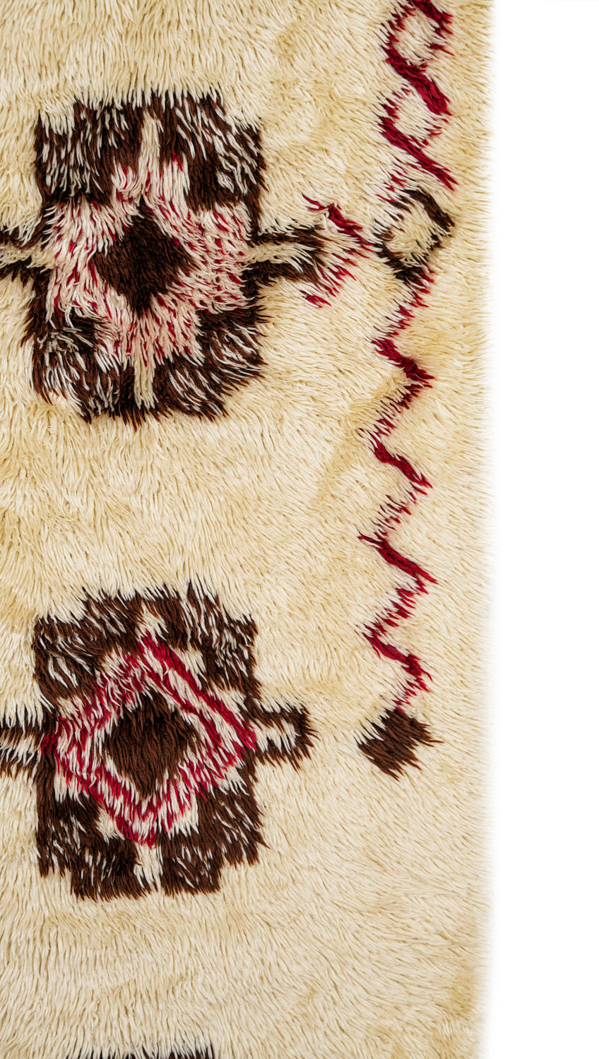 Vintage Scandinavian Deco Runner Rug 11'2" x 2'2"