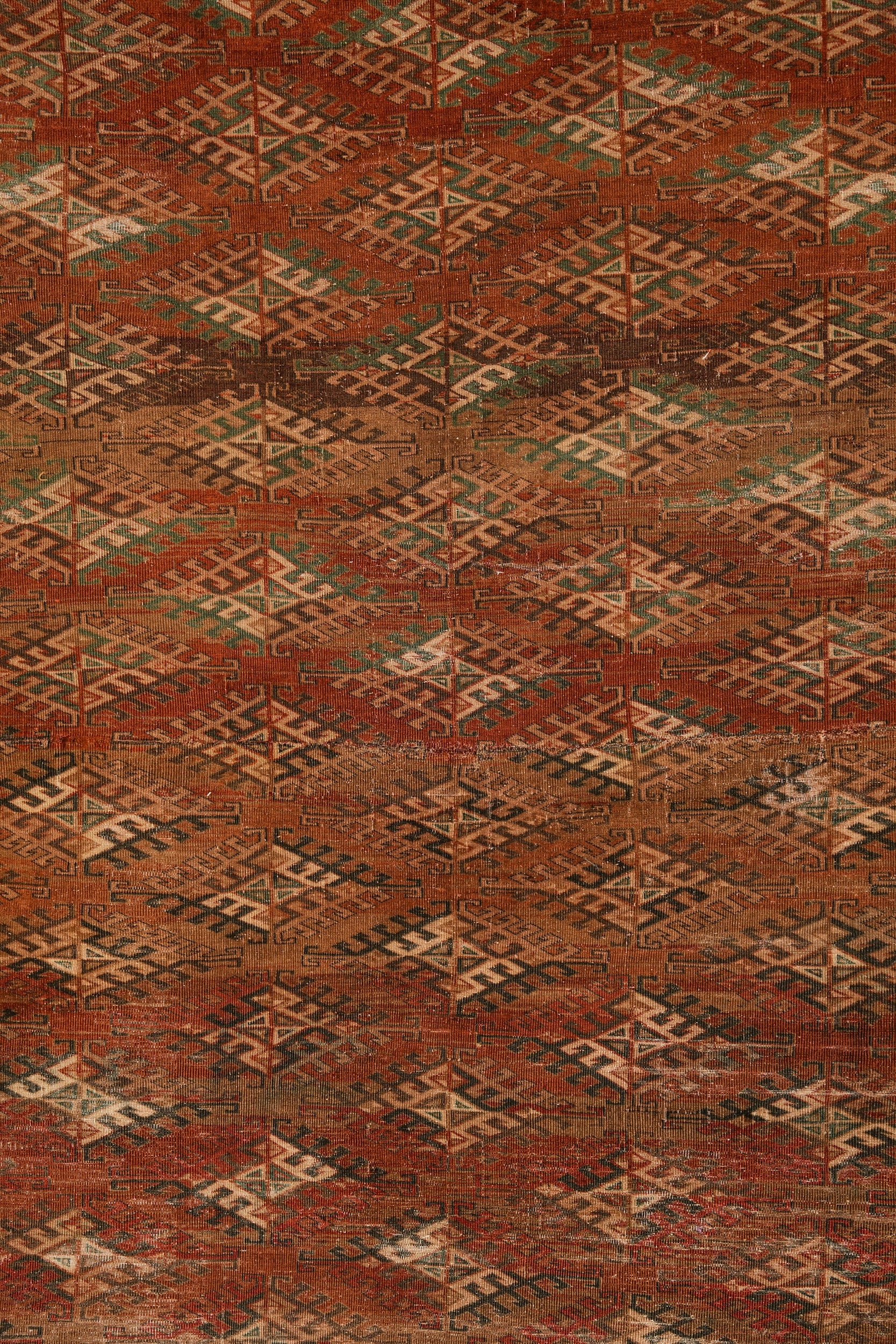 Vintage Turkmen Yamoud Rug 9'9" X 6'7"