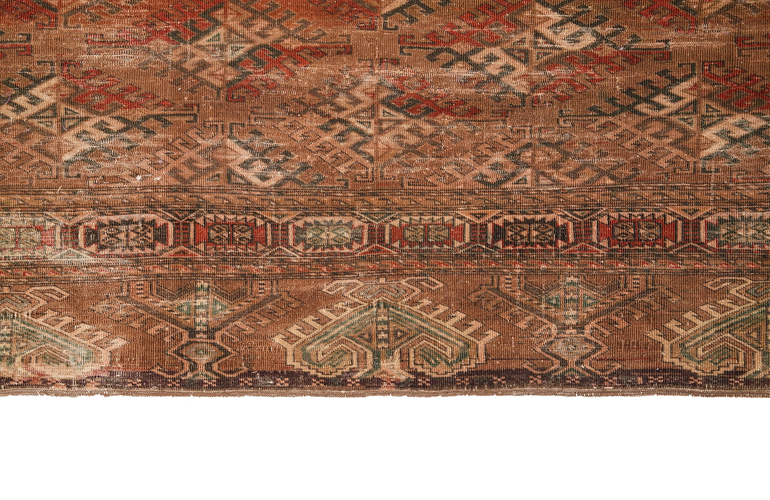 Vintage Turkmen Yamoud Rug 9'9" X 6'7"