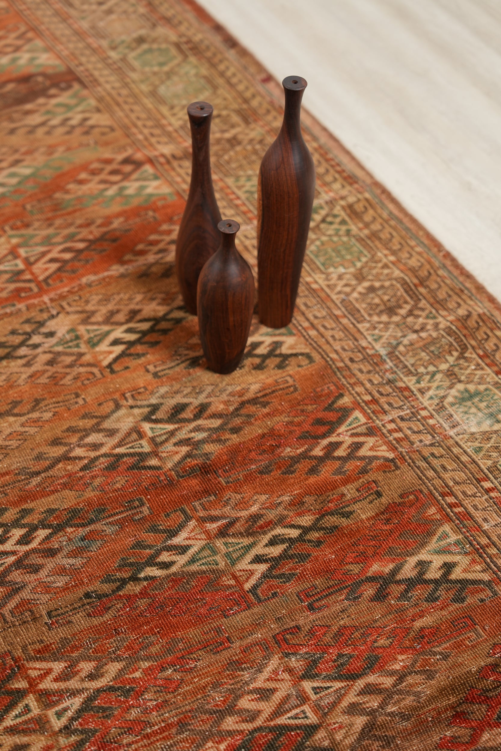 Vintage Turkmen Yamoud Rug 9'9" X 6'7"