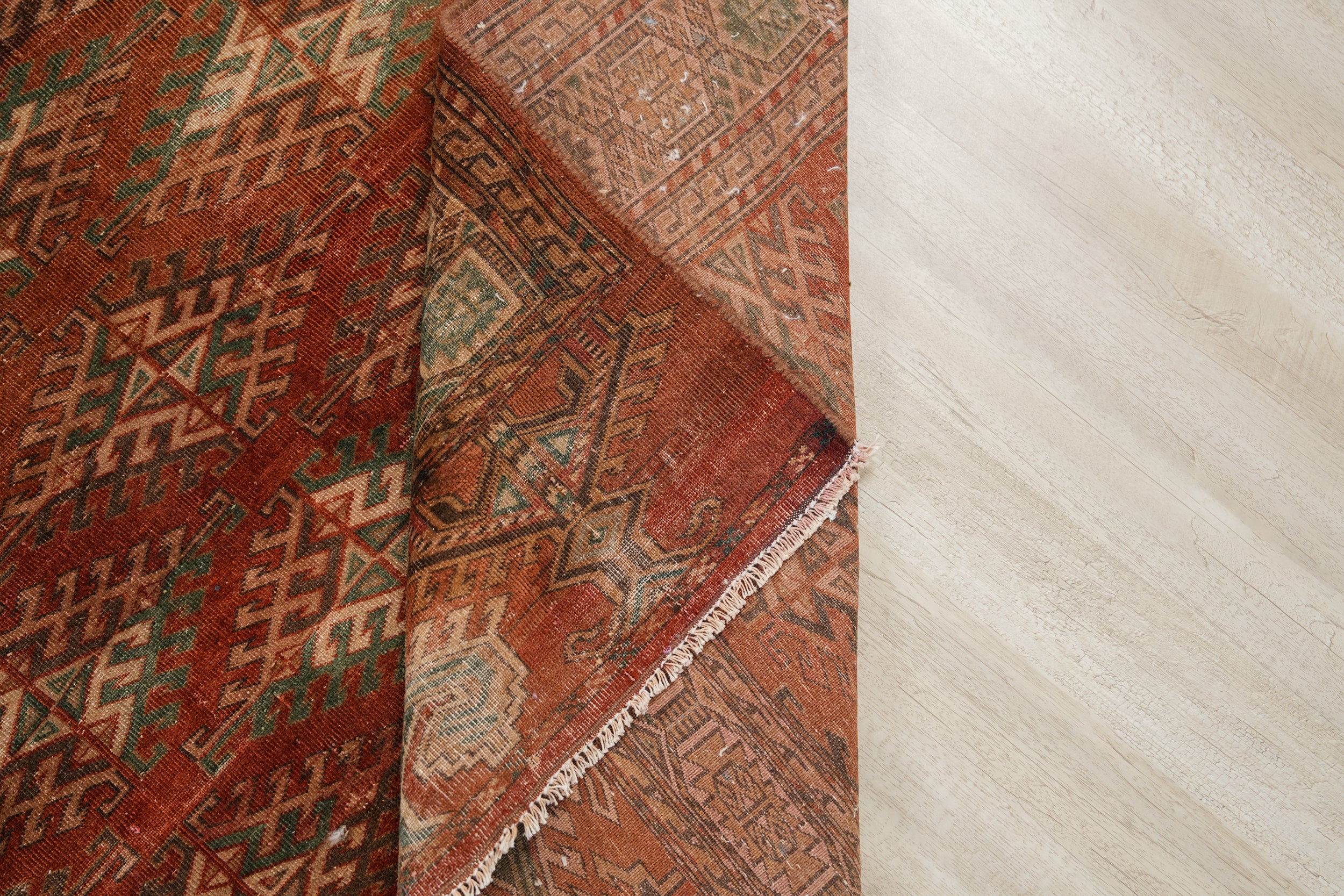 Vintage Turkmen Yamoud Rug 9'9" X 6'7"