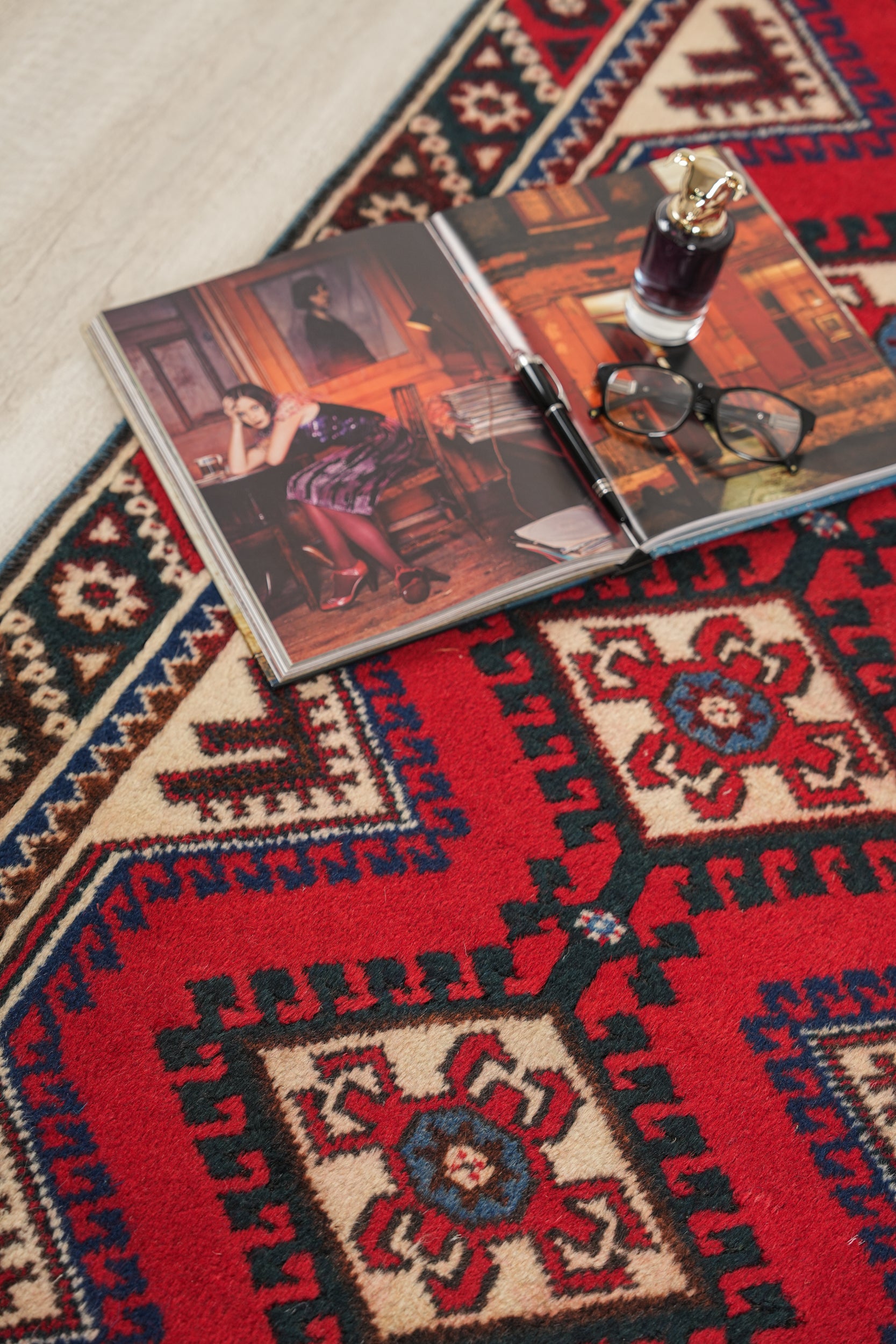 Vintage Turkish Kazak Hallway Rug 9'3" x 2'7"