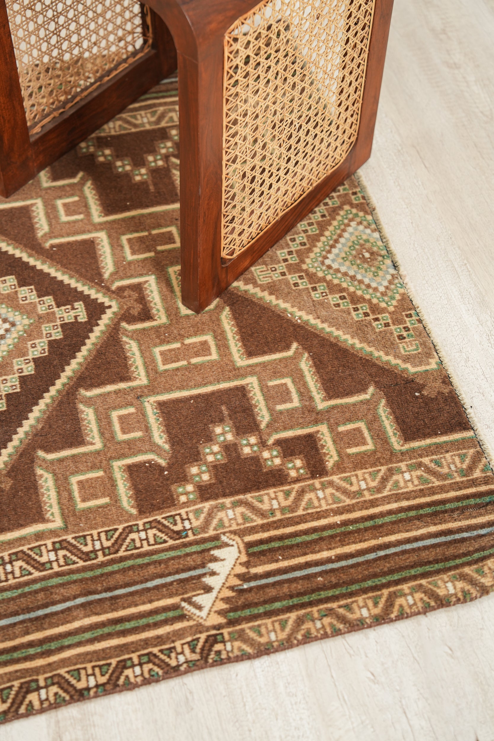 Vintage Baloch Fragment Rug 3'10" x 3'4"