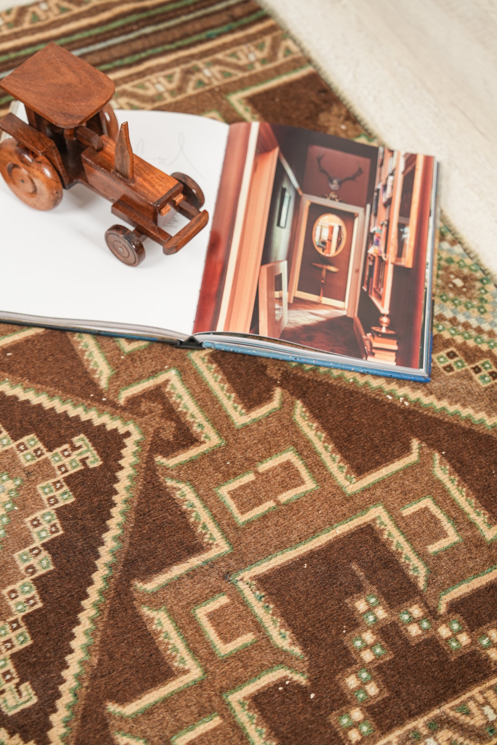 Vintage Baloch Fragment Rug 3'10" x 3'4"