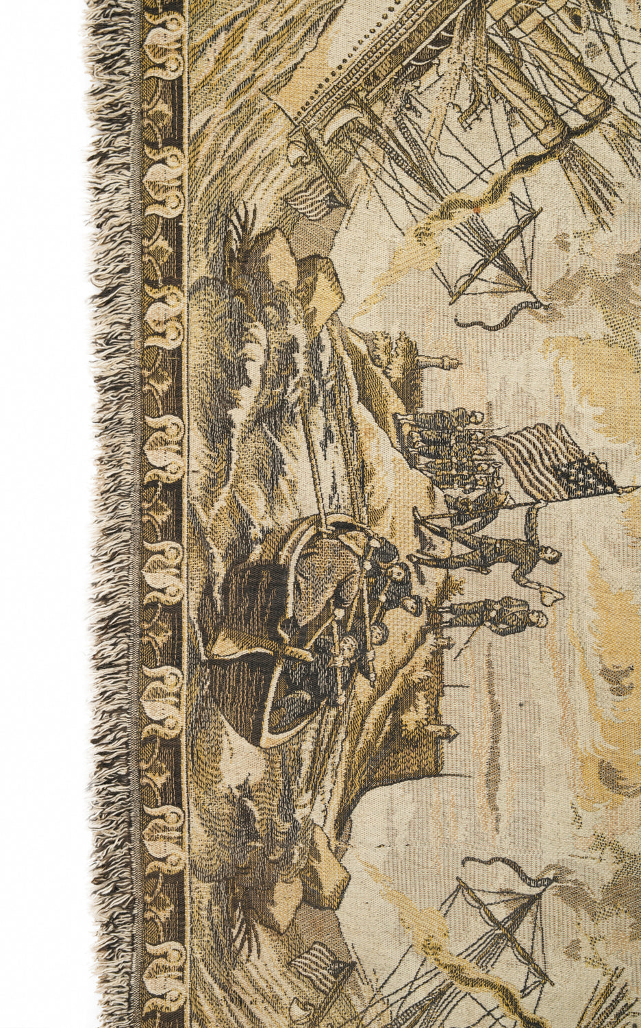 Vintage American Jacquard Textile 4'7" x 4'6"