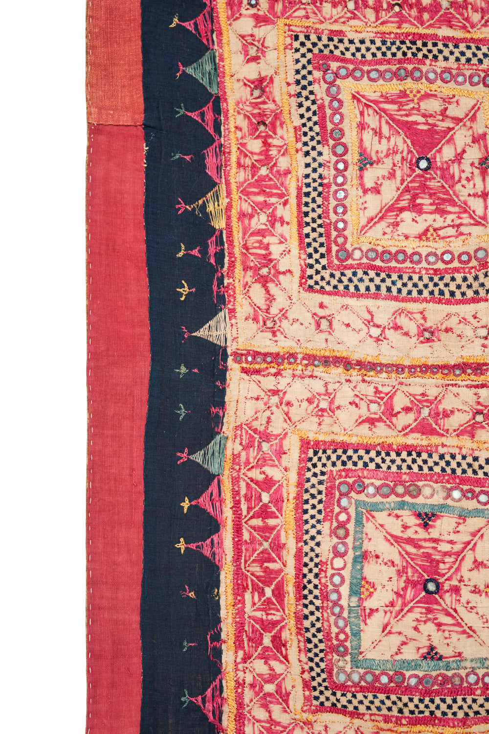 Vintage Indian Banjara Chakla Textile 3' x 3'