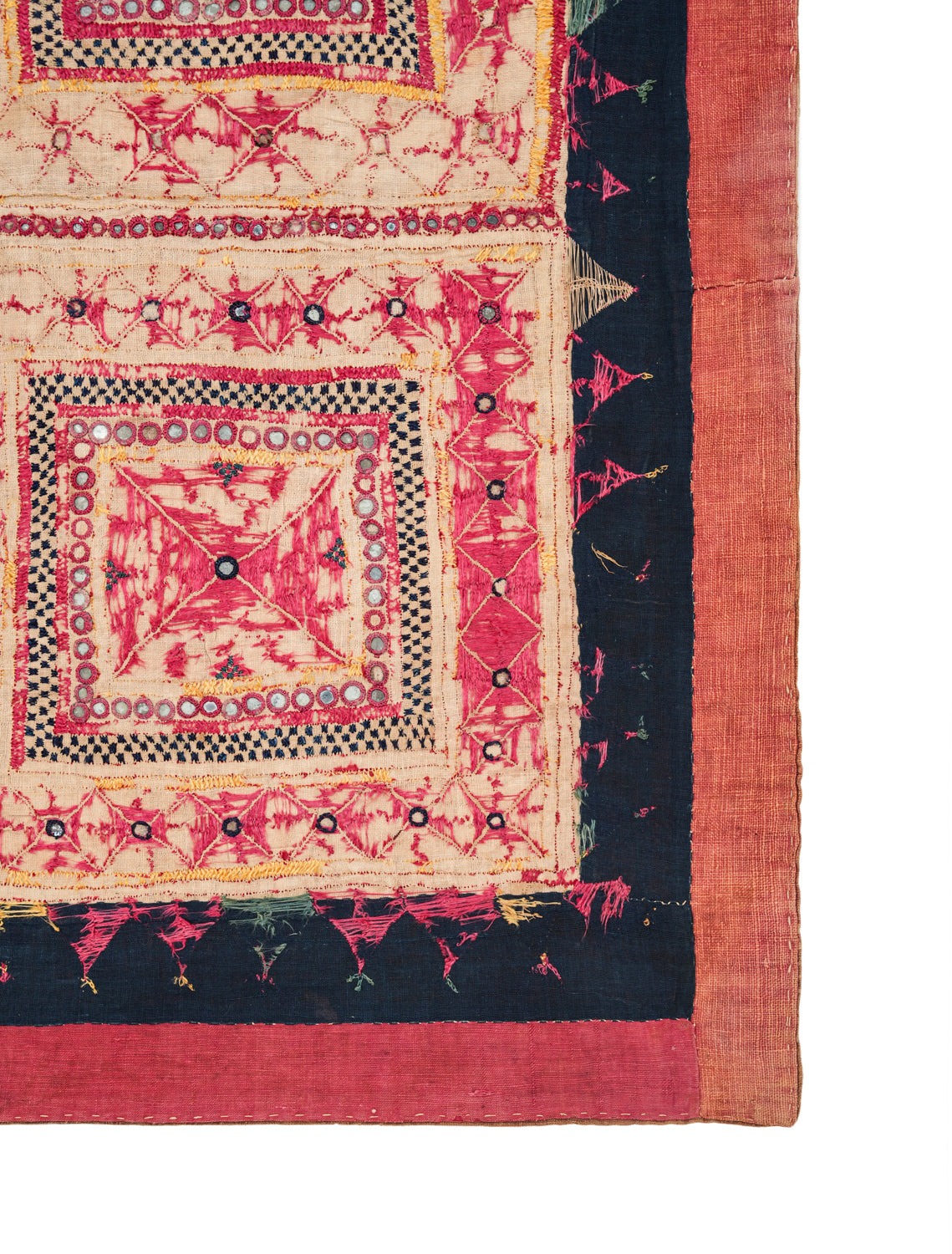 Vintage Indian Banjara Chakla Textile 3' x 3'