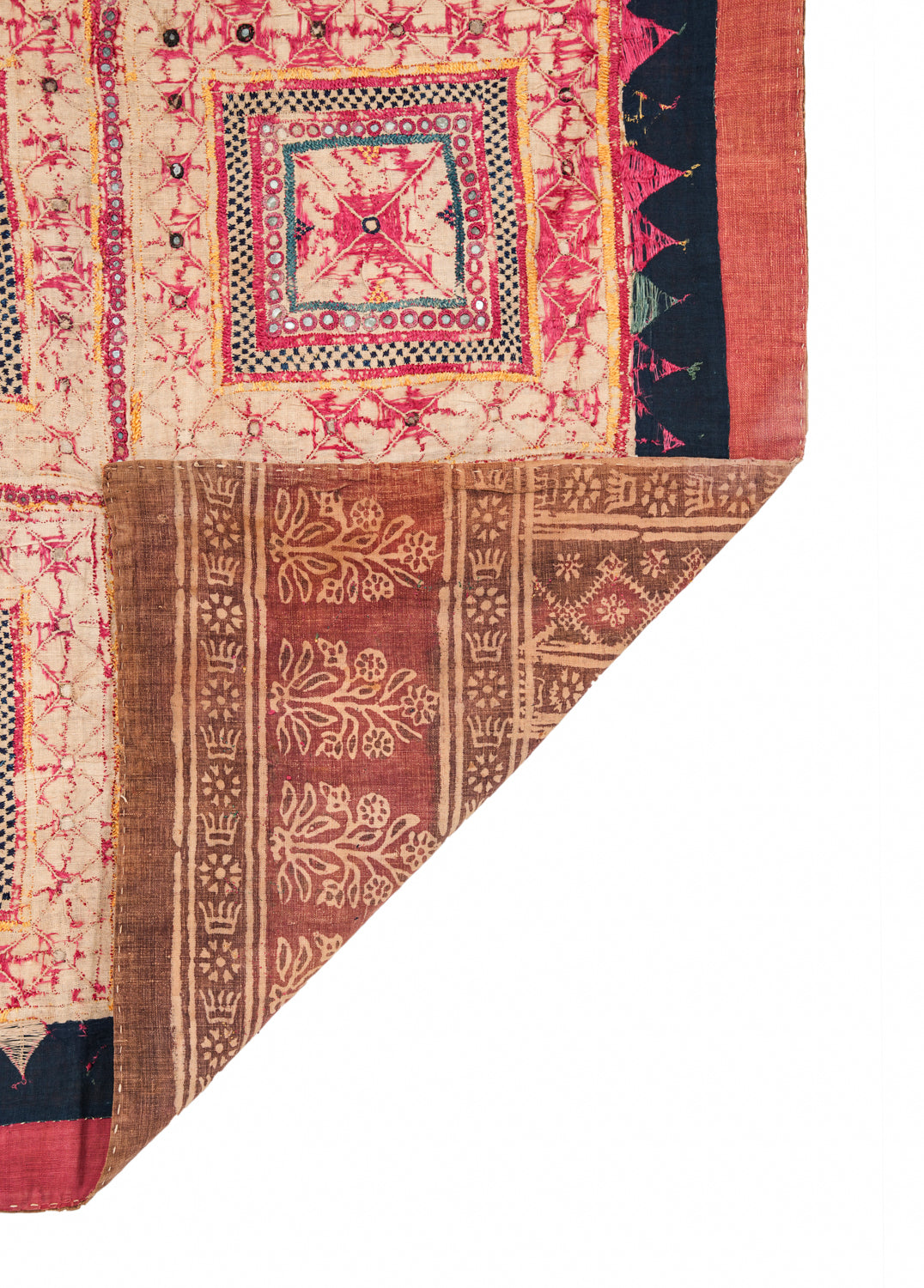 Vintage Indian Banjara Chakla Textile 3' x 3'