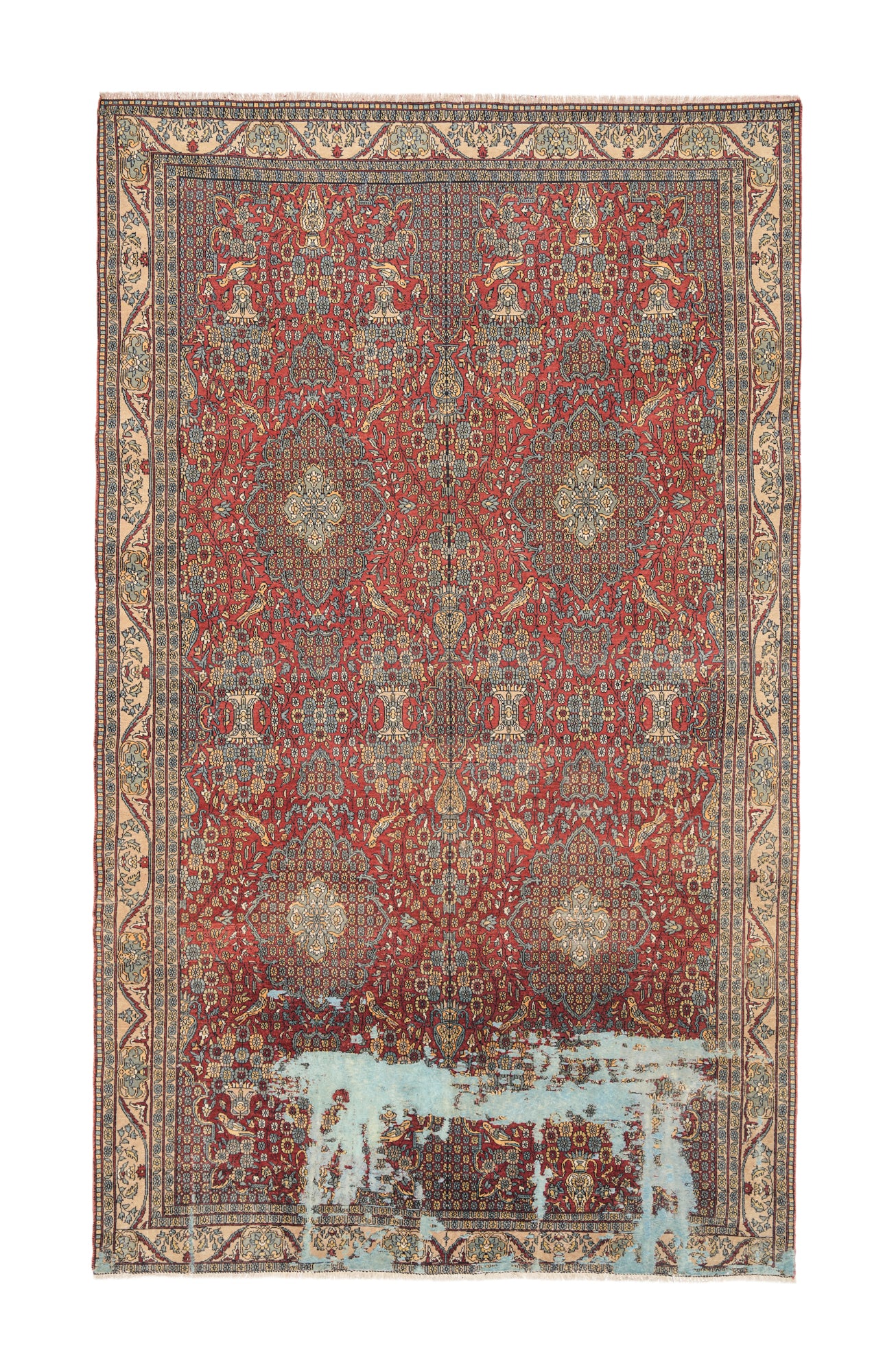 Vintage floral kashmir Rug 10'2" x 6'1"