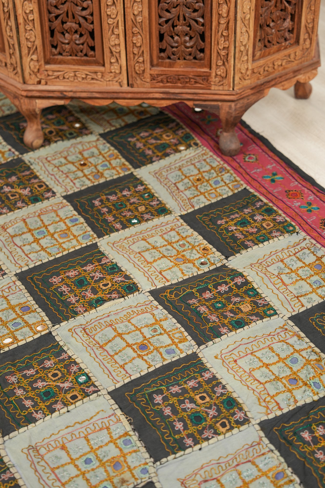 Vintage Sindhi Patchwork Tapestry 7' x 5'9"