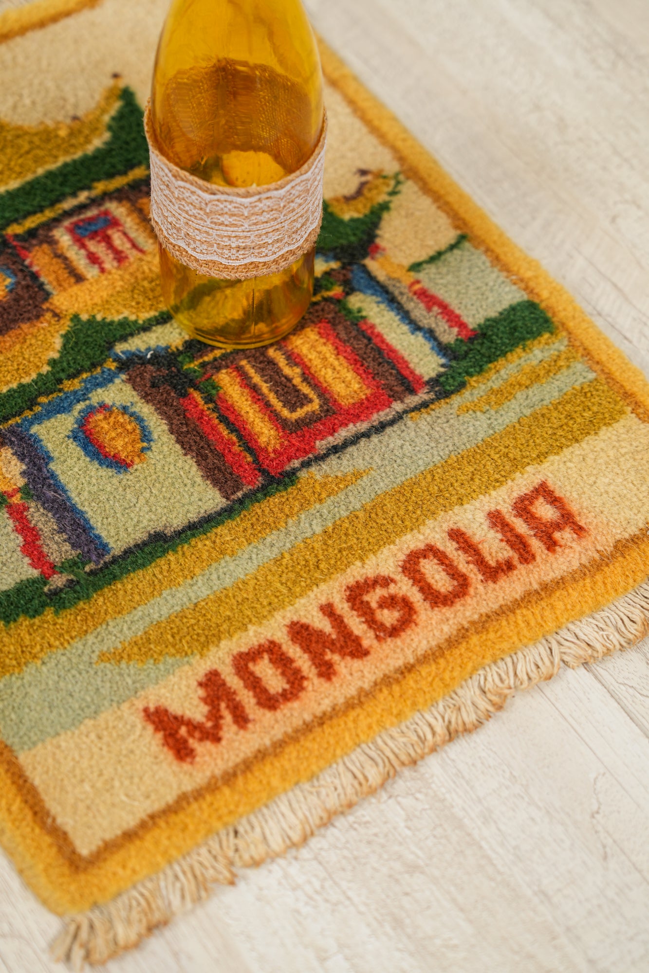 Vintage Mongolian Rug 1'4" x 1'1"