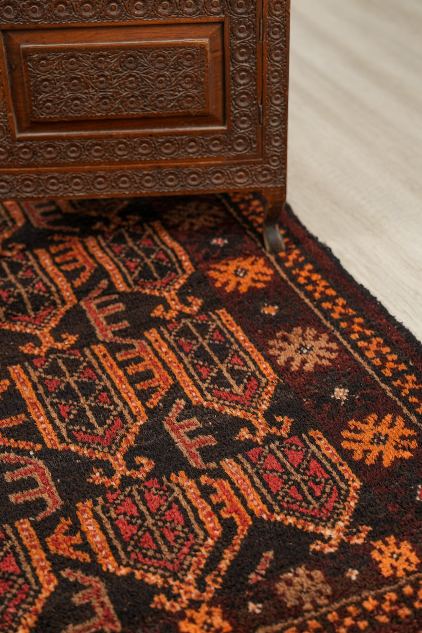 Vintage Turkmen Rug 4'4" x 2'9"