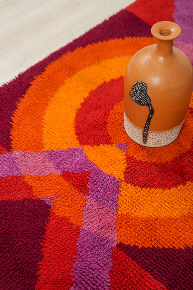 Vintage Scanadavian Hook Rug 3'4" x 2'3"