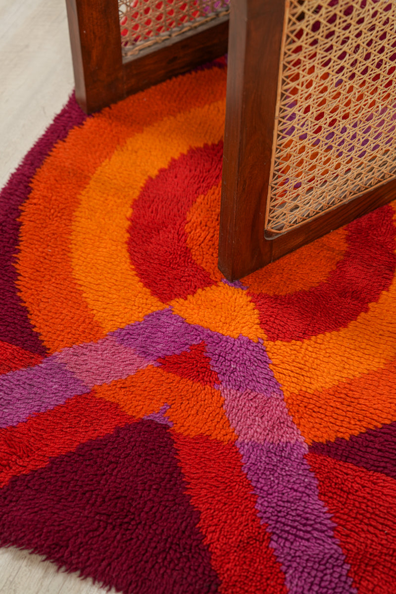 Vintage Scanadavian Hook Rug 3'4" x 2'3"
