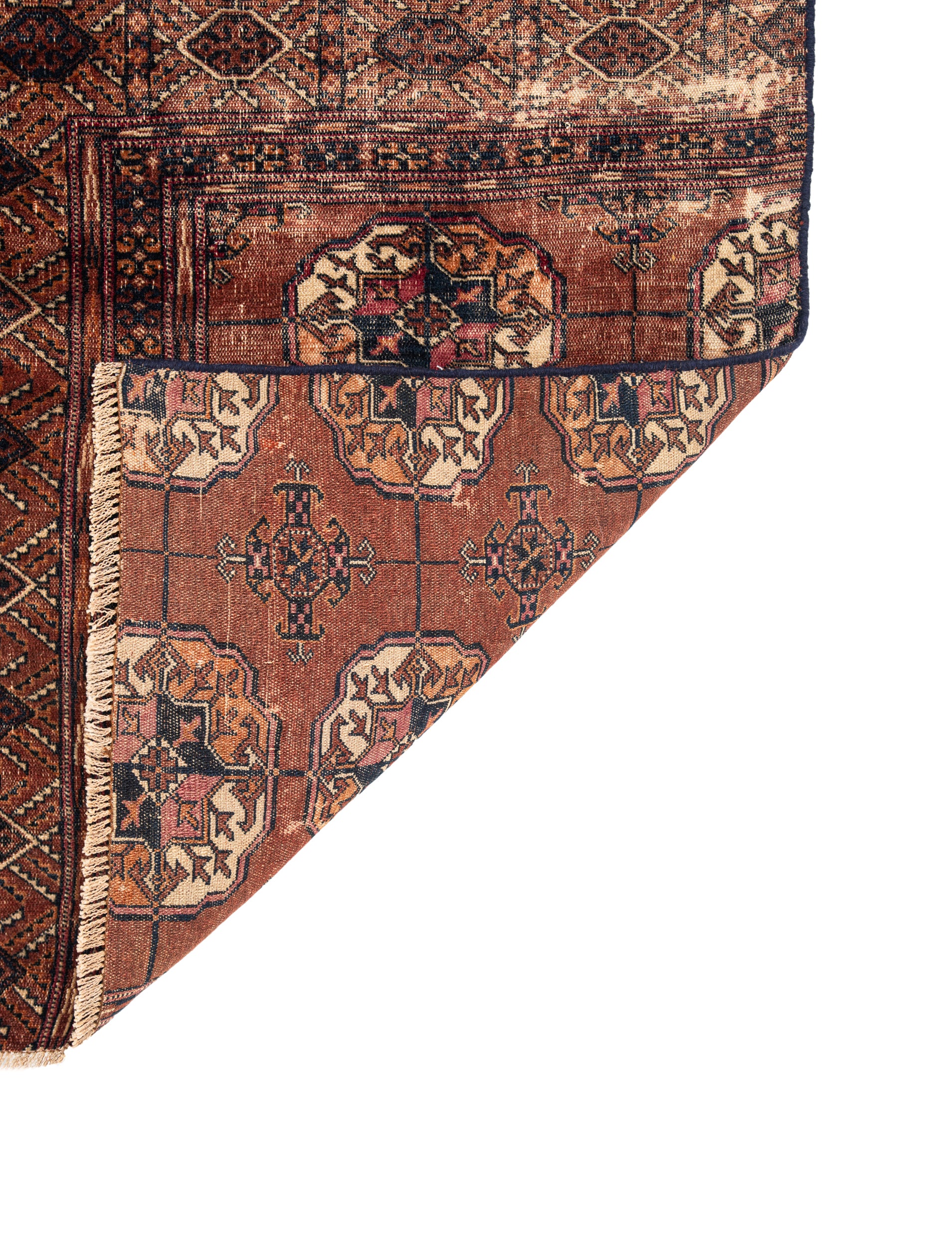 Antique Turkmen Bokhara Rug Fragment 3'6" x 2'9"