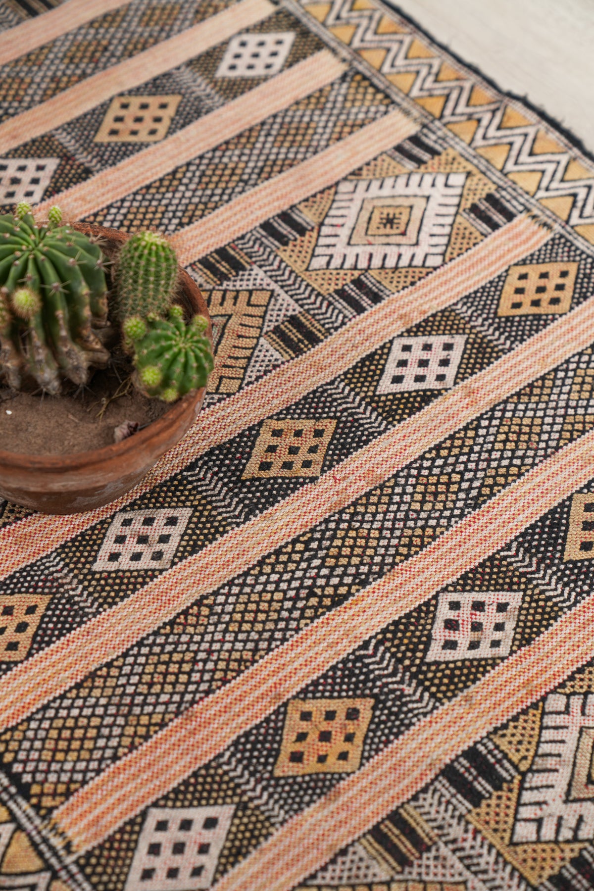 Vintage Moroccan Hallway Kilim 6'9" x 2'2"