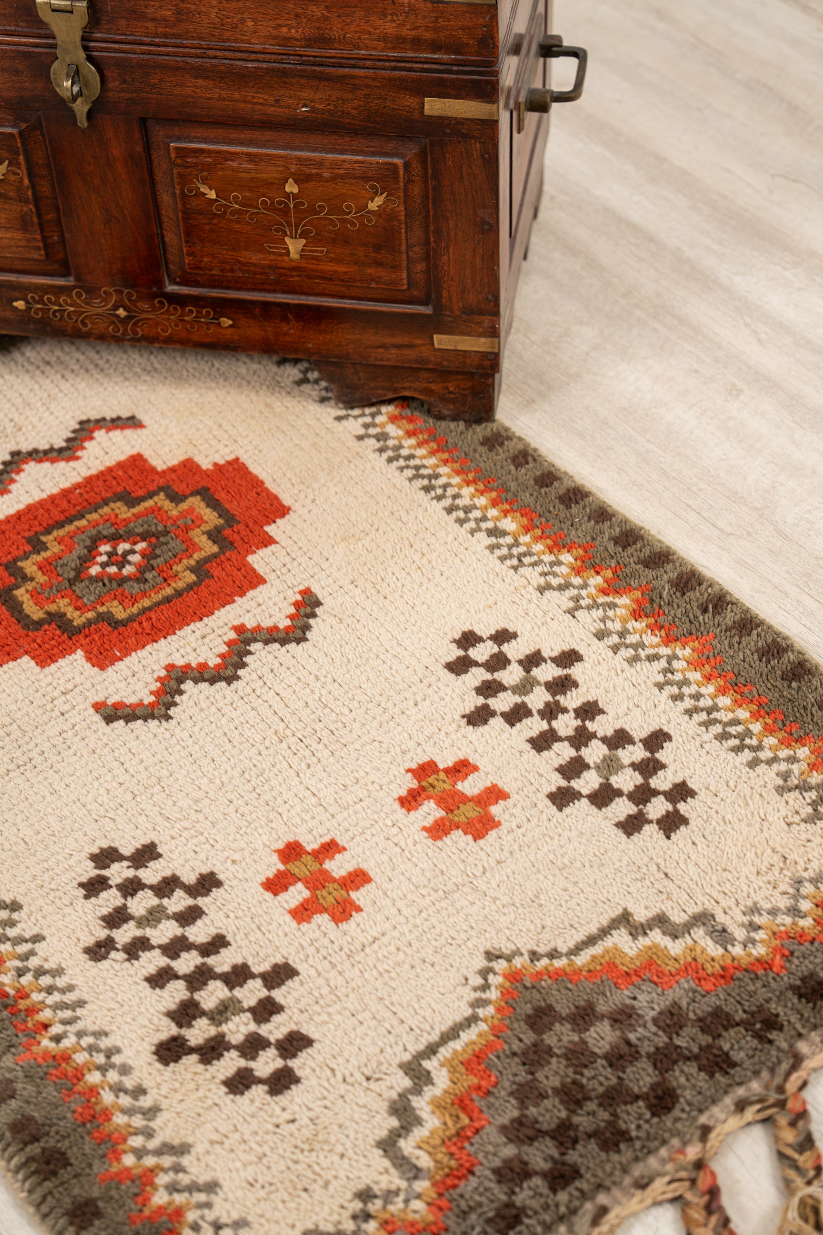 Vintage Moroccan Rug 4'2" X 2'1"