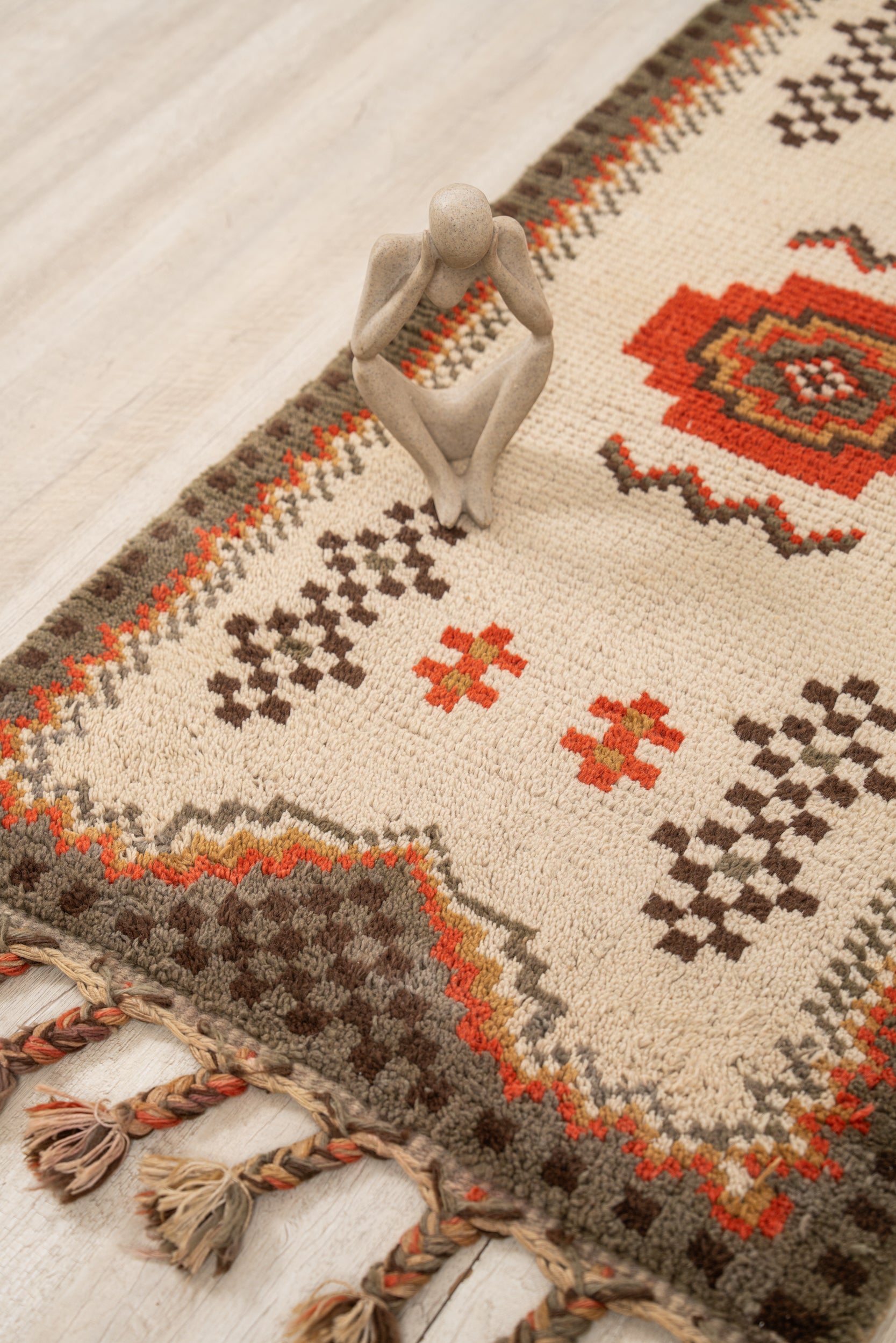 Vintage Moroccan Rug 4'2" X 2'1"