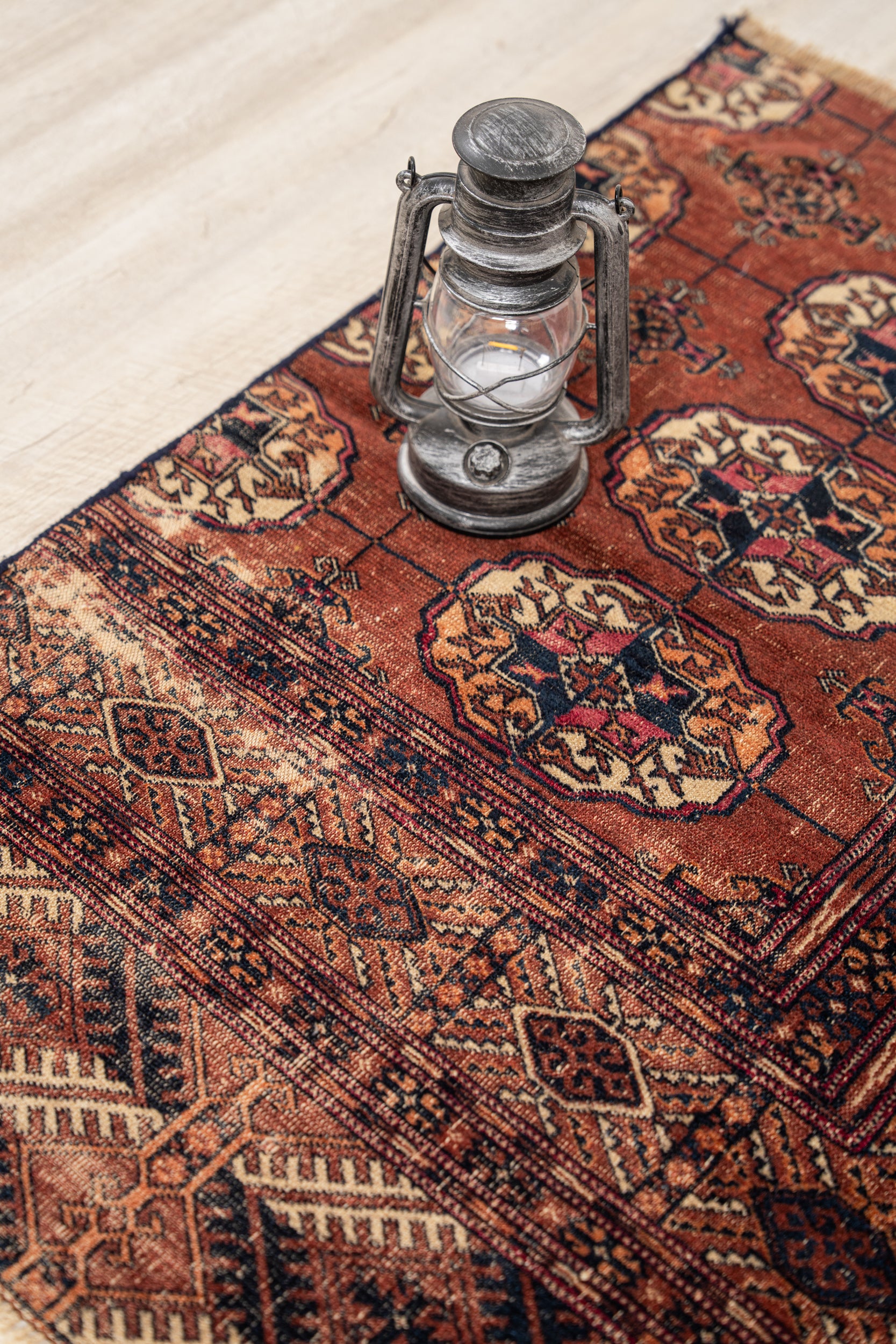 Antique Turkmen Bokhara Rug Fragment 3'6" x 2'9"