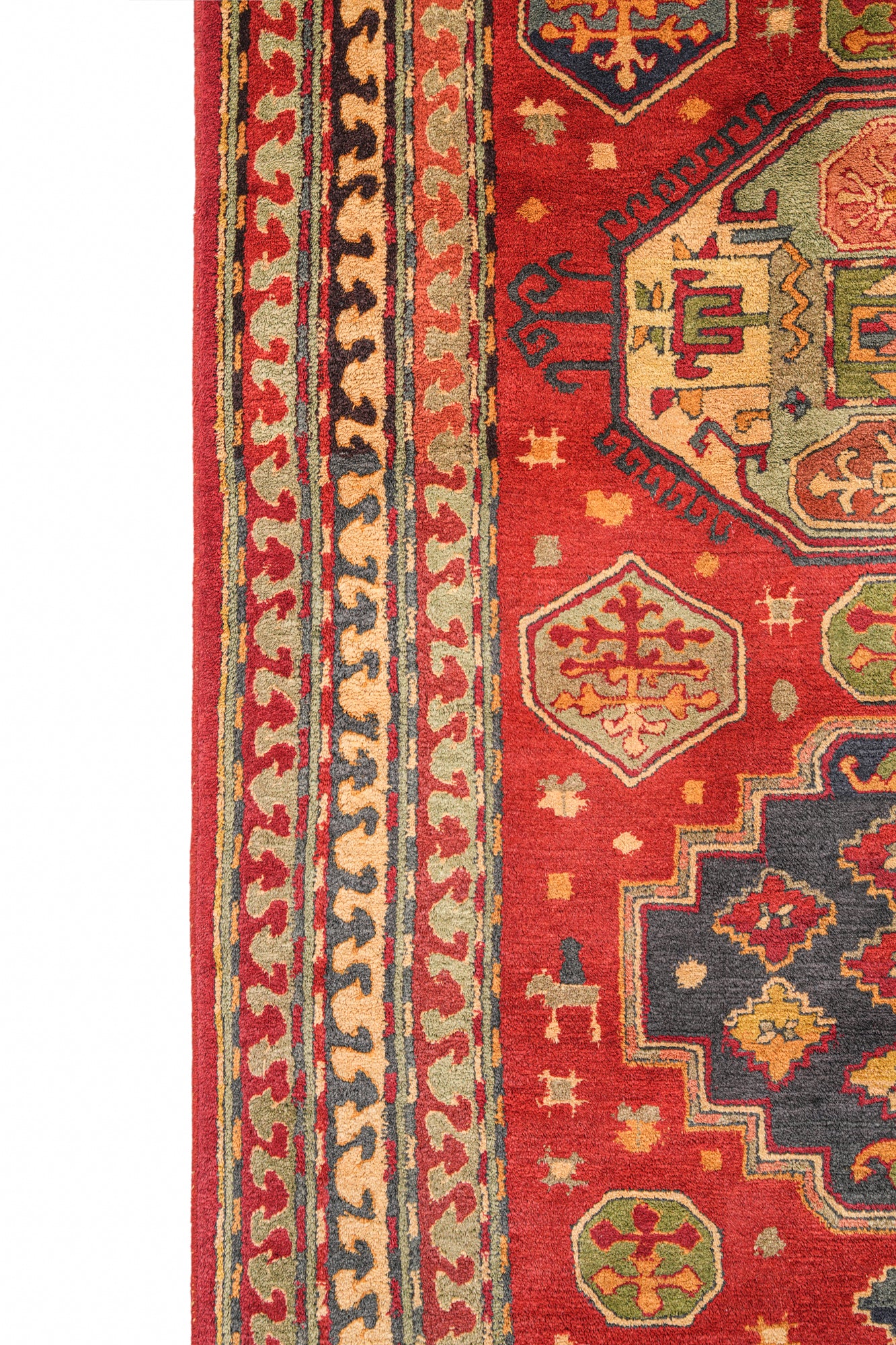 Antique EUROPEAN Tetex Hook Rug 7'1" x 3'8"