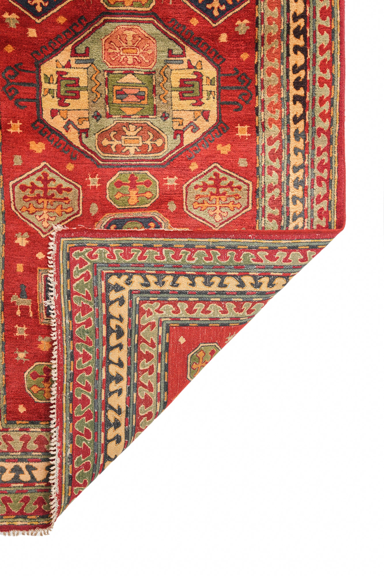Antique EUROPEAN Tetex Hook Rug 7'1" x 3'8"