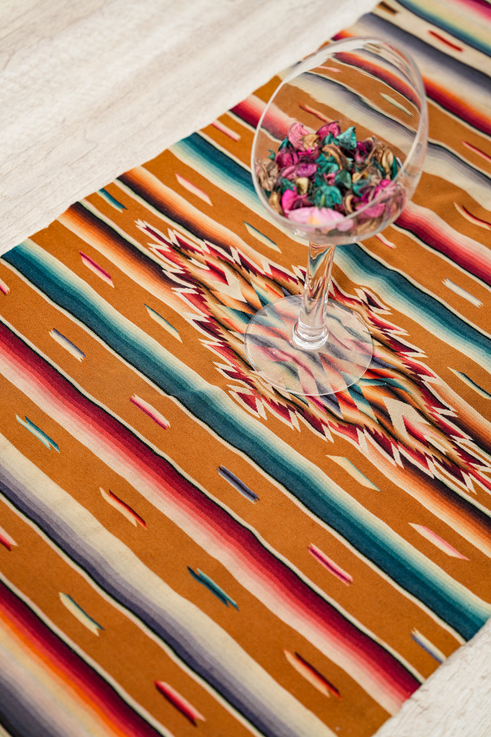 Vintage Mexican Saltillo Serape Textile 3'9" x 1'9"