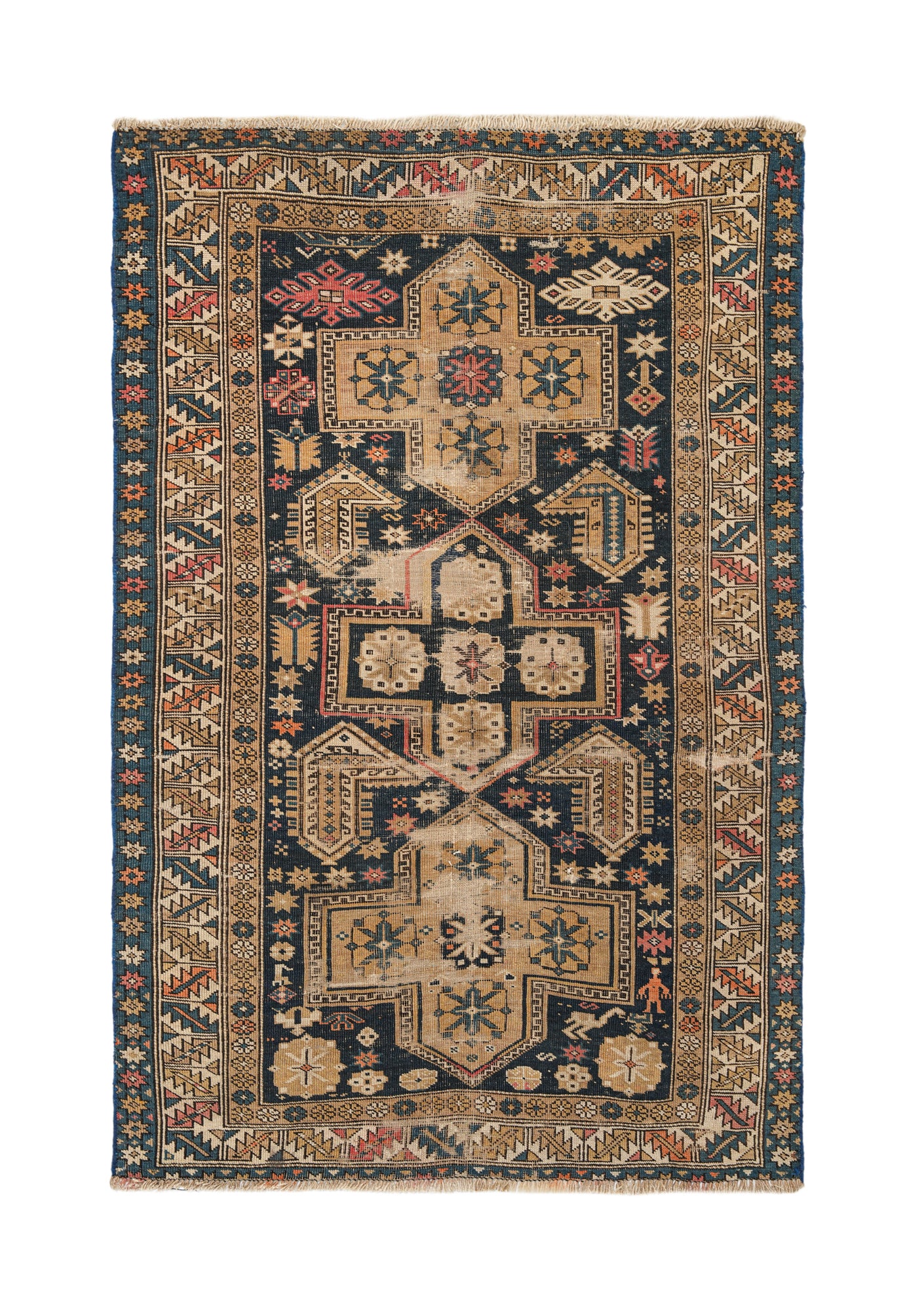 Antique Caucasian Kuba Rug 4'9" x 3'4"