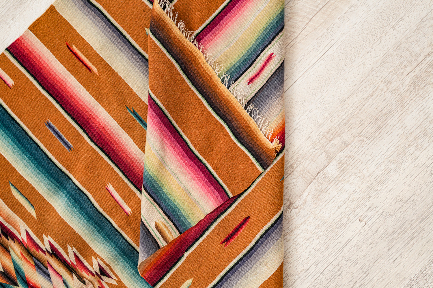 Vintage Mexican Saltillo Serape Textile 3'9" x 1'9"