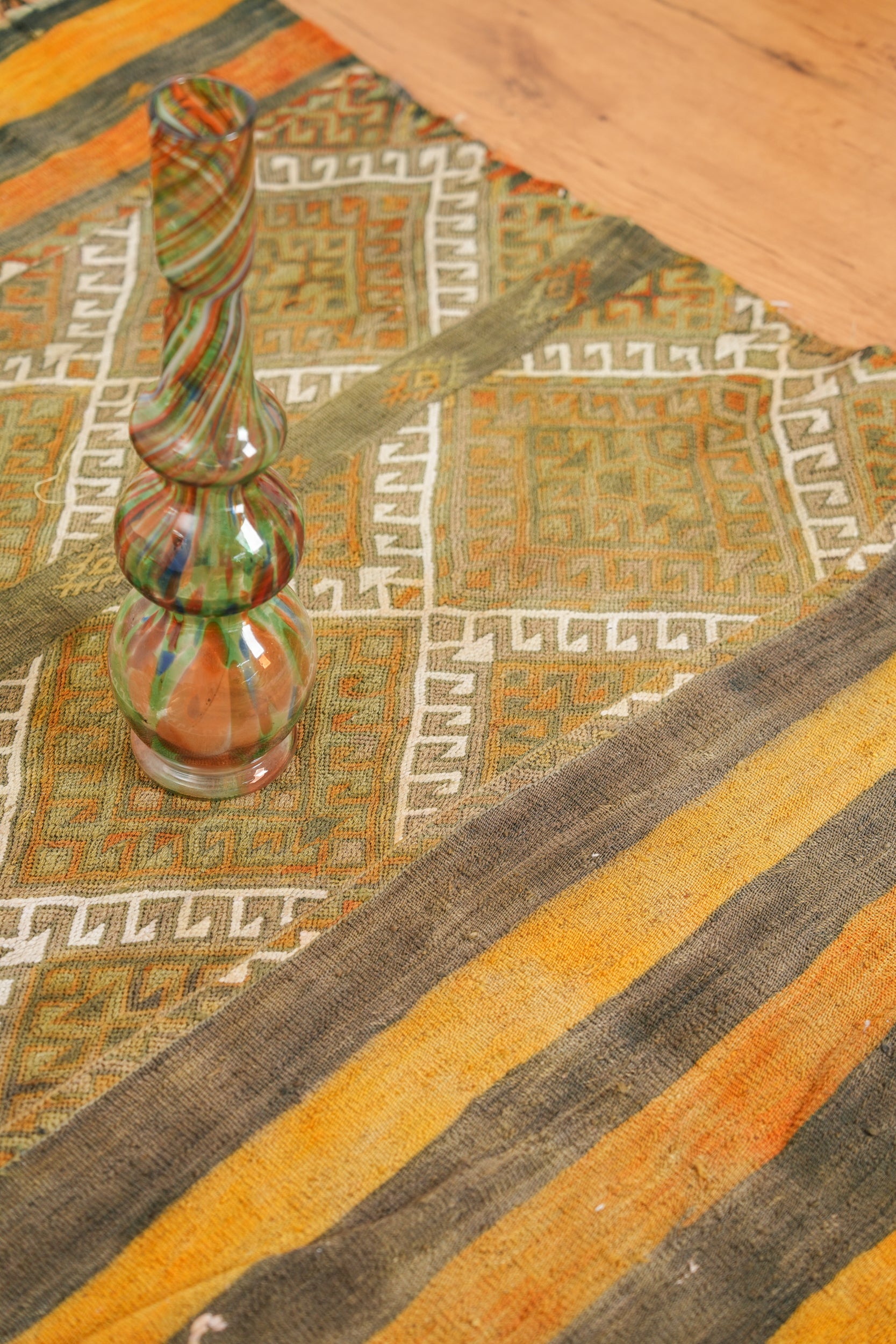 Vintage Anatolian Yoruk kilim 4.2" x 3'9"