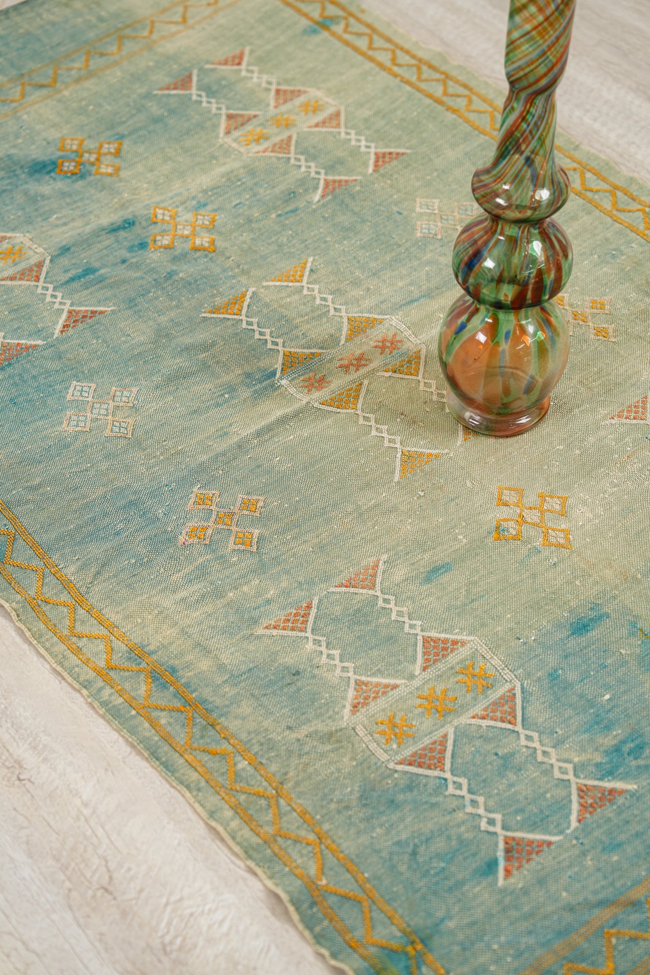 Vintage Moroccan Sabra Silk Kilim 4'10" x 2'9"