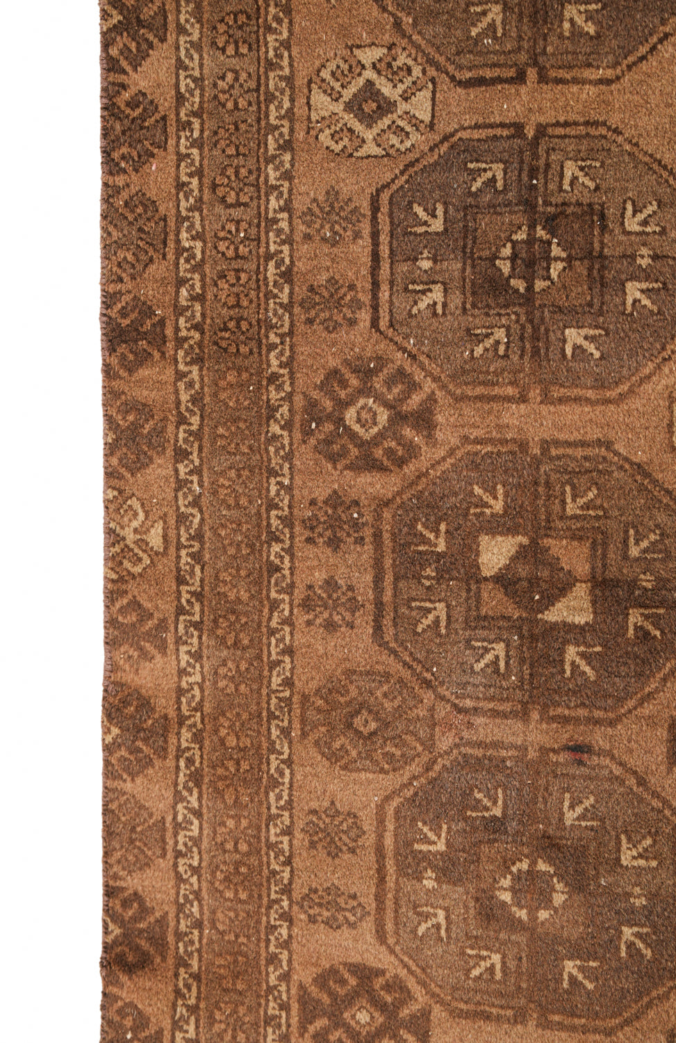 Vintage Turkmen Elephant's Foot Rug 6'3" X 3'3"