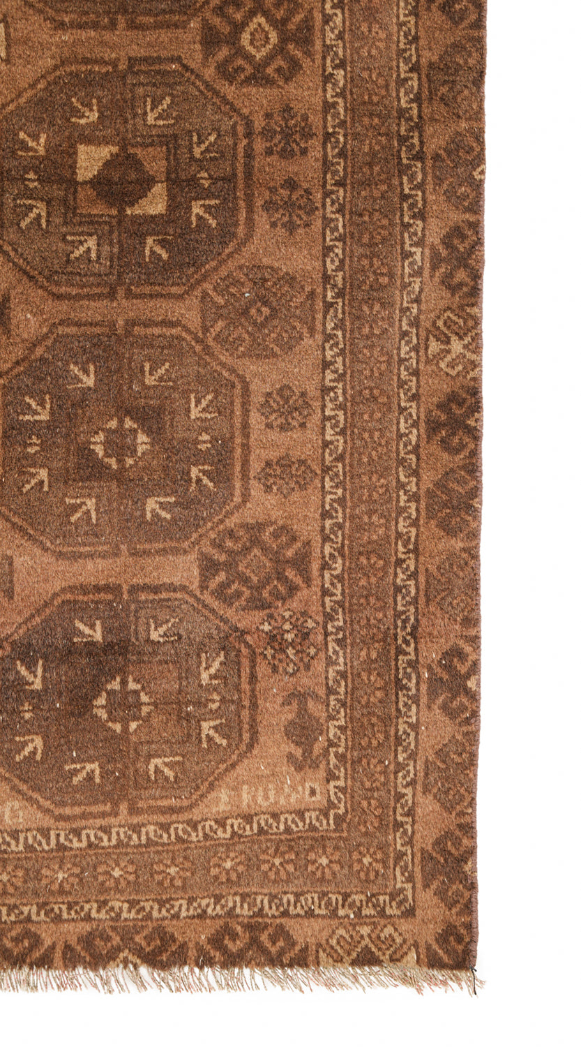 Vintage Turkmen Elephant's Foot Rug 6'3" X 3'3"