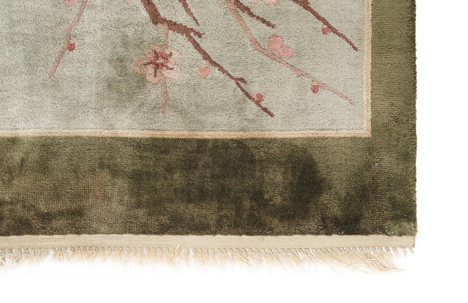 Vintage Silk Chinese Pictorial Rug 3'10" x 2'